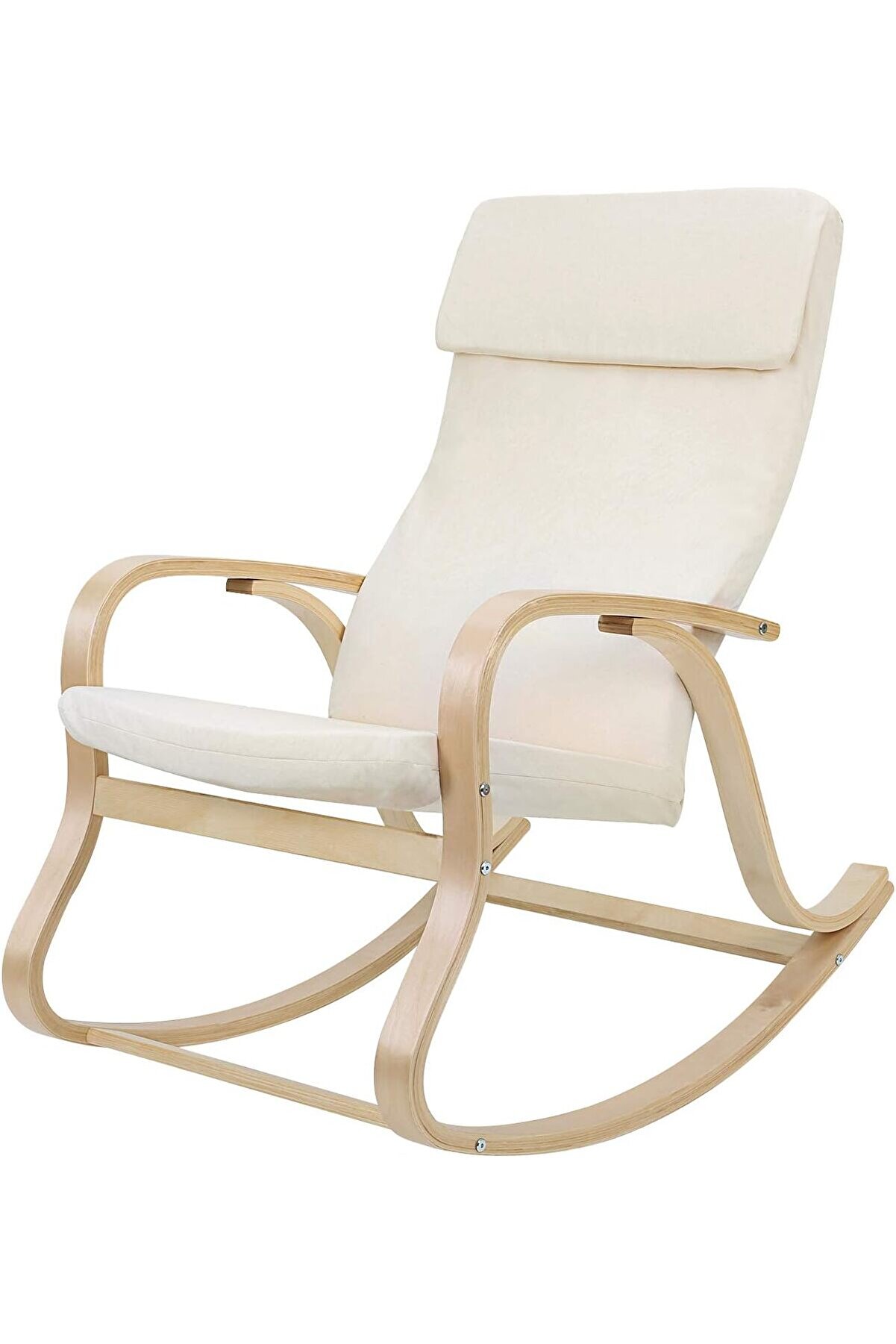 STOREMAX Sallanan, salıncak, yatar koltuk, taşıma kapasitesi 120 kg, huş ağacı çerçeve, imitasyon kapak, bej