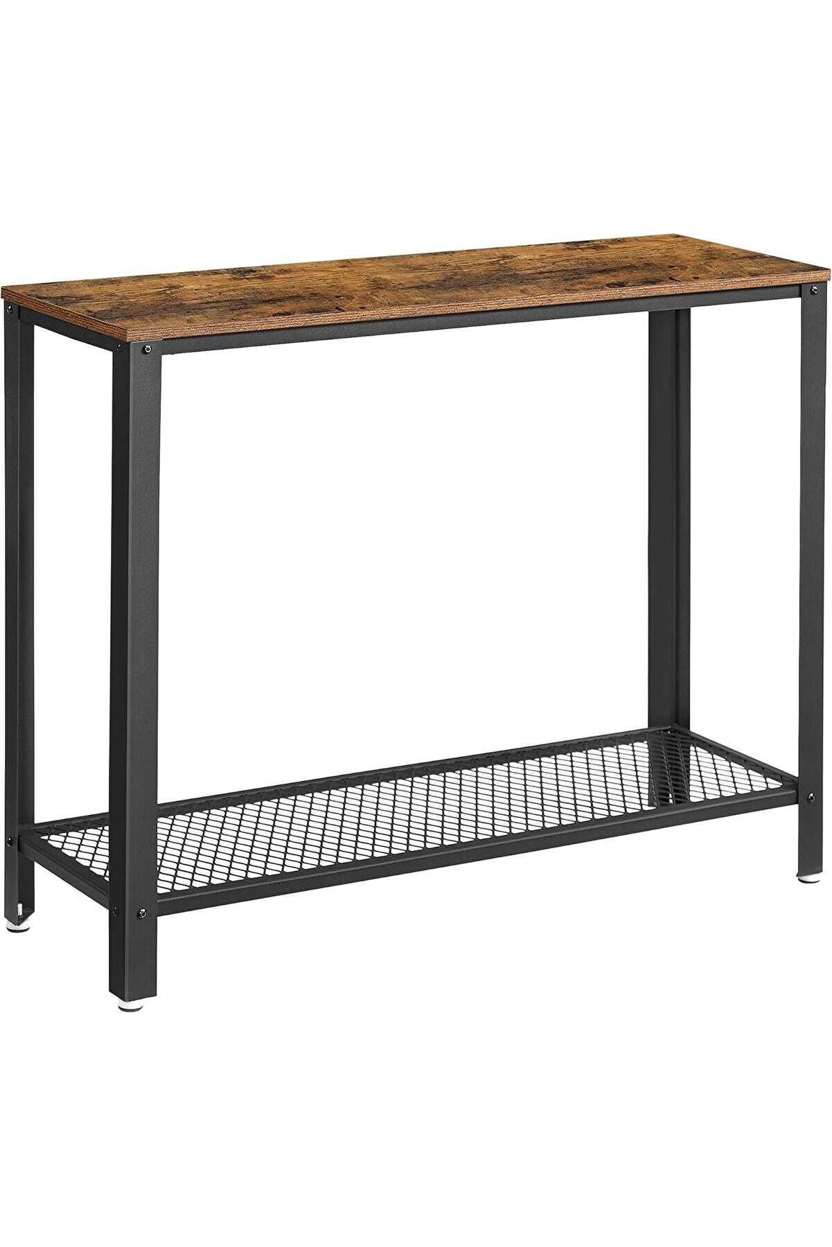 STOREMAX Konsol Masası, 2 Katlı Koridor Masası, Raflı, Dar Masa, Metal Çerçeve, Ayarlanabilir Ayaklar, Korido