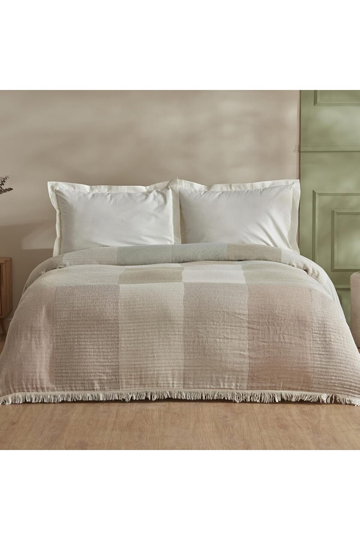 STOREMAX Cube%100 Pamuk Çift Kişilik Müslin Pike Bej 1014773