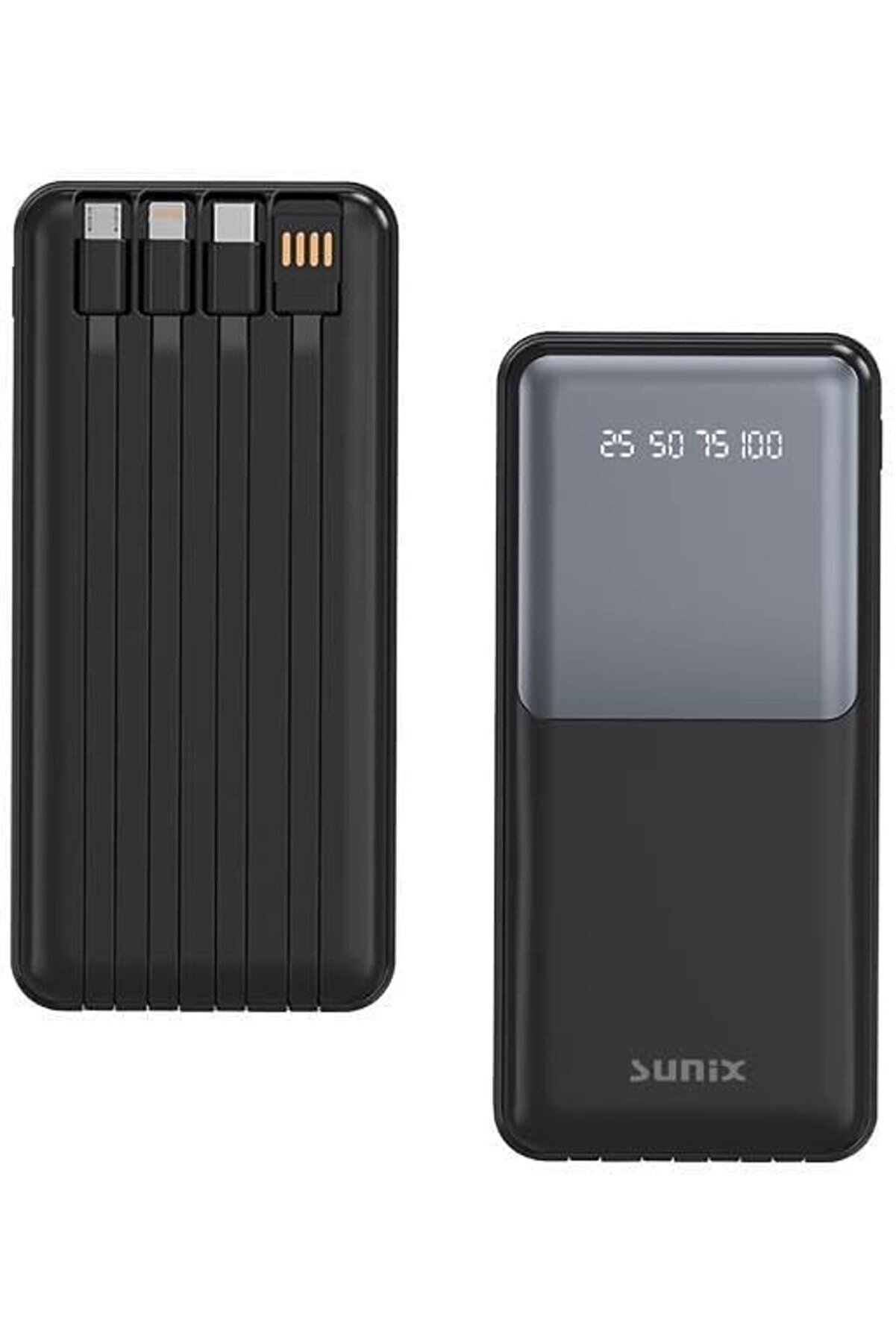 STOREMAX 12000 Mah Göstergeli Dahili Çoklu Kablolu Taşınabilir Powerbank Siyah PB-49 1014773