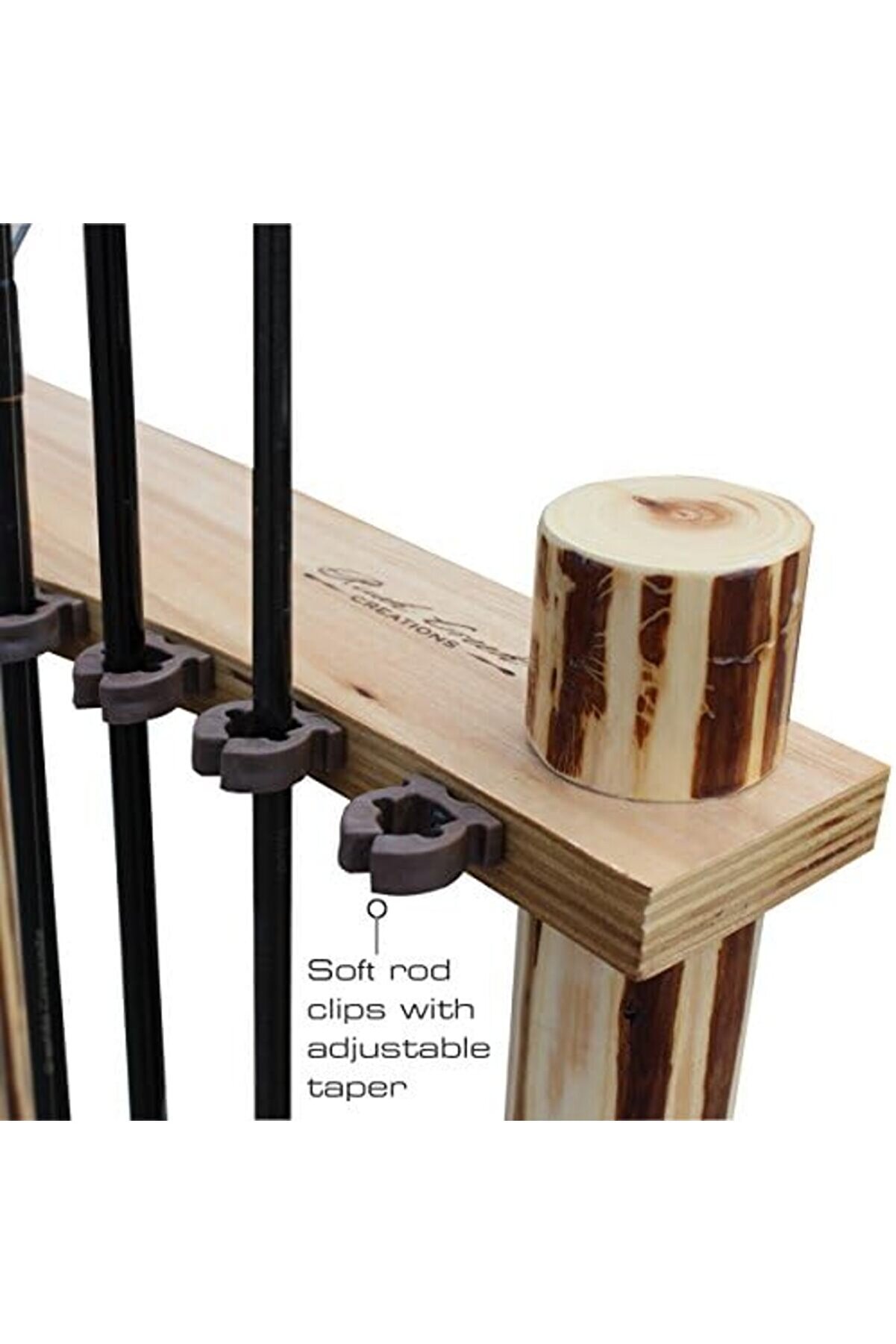 Creek Creati̇ons Rusti̇k Kütük 12 Olta Depolama Köşe Rafı - El İşi̇ Masi̇f Çam - Alet Montajı Yok, Ahşap