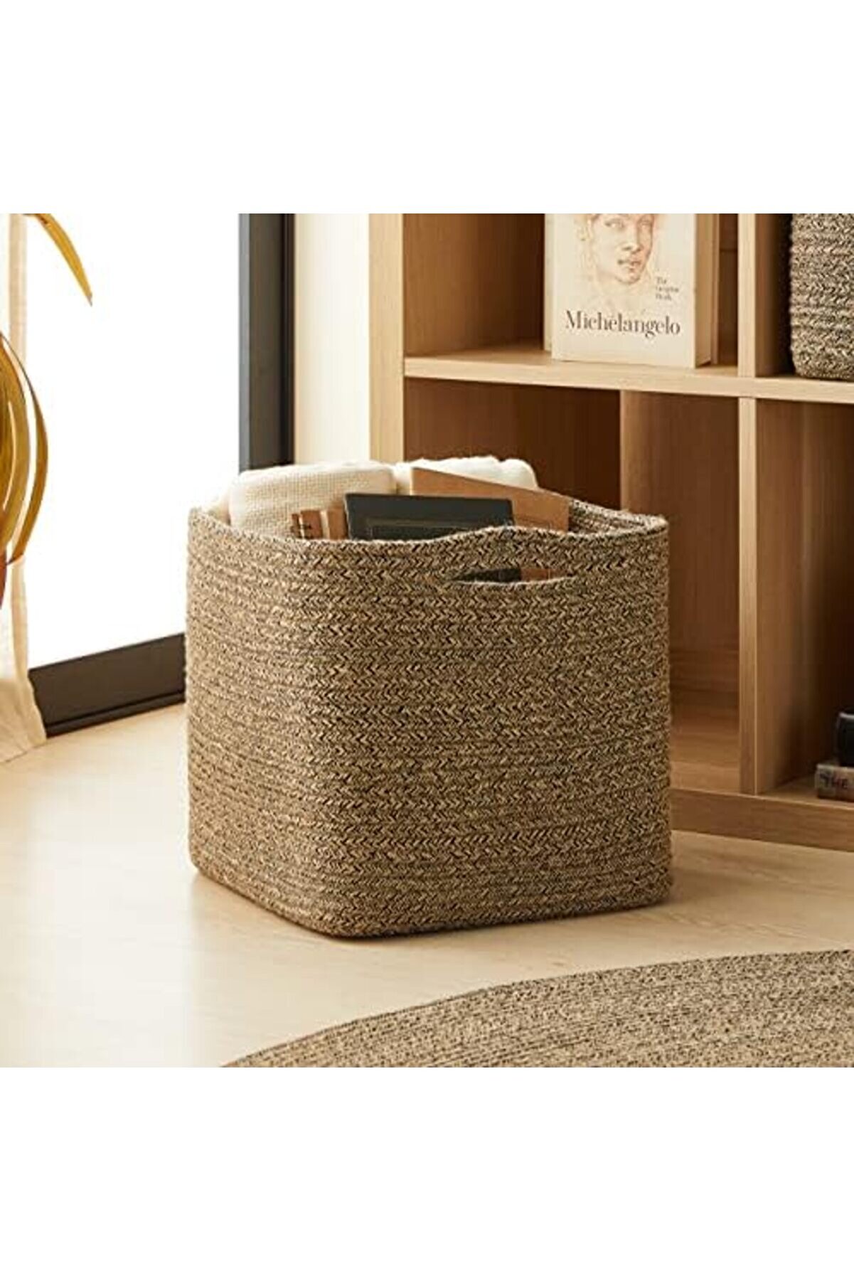 Texti̇le Si̇yah Kırçıllı Jüt Halat Sepet 30 X 30 X 30 Cm 1014773