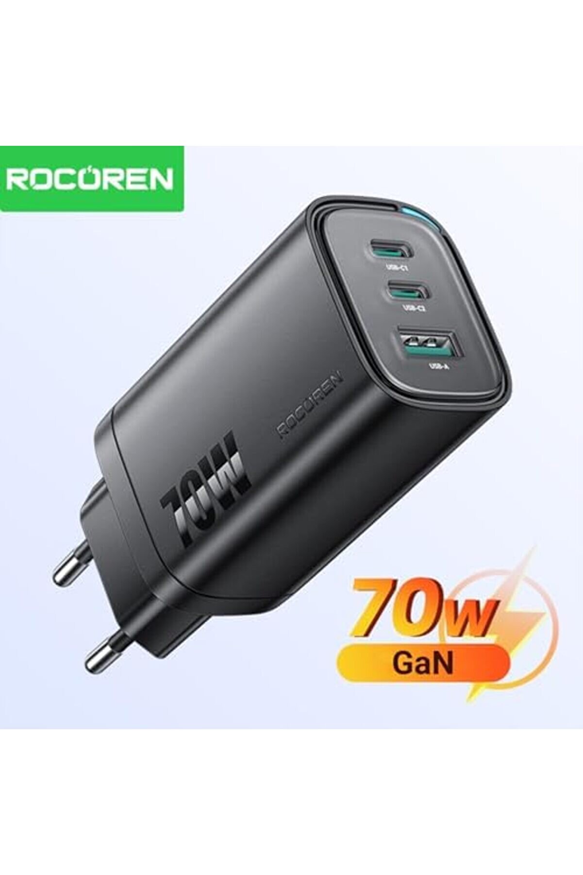 70W Gan Şarj Ci̇hazı Type-C Ve Usb-A 3-Portlu Hızlı Şarj Aleti̇ 1014773