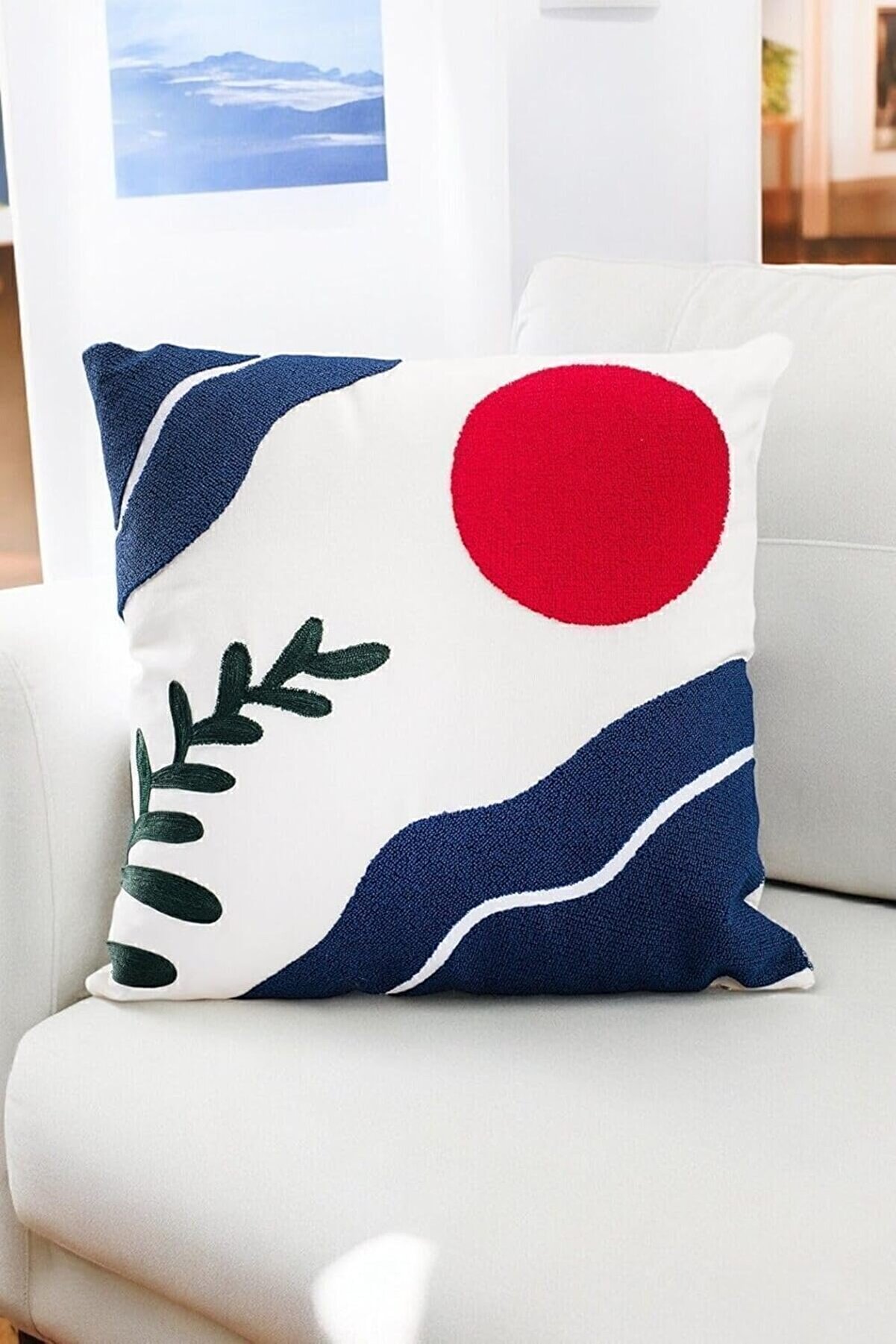 STOREMAX elizzashop Bohem 45X45 Özel Tasarım Punch Panç Süzene Desen Dekoratif Kırlent Kılıfı Modern Beyaz 30