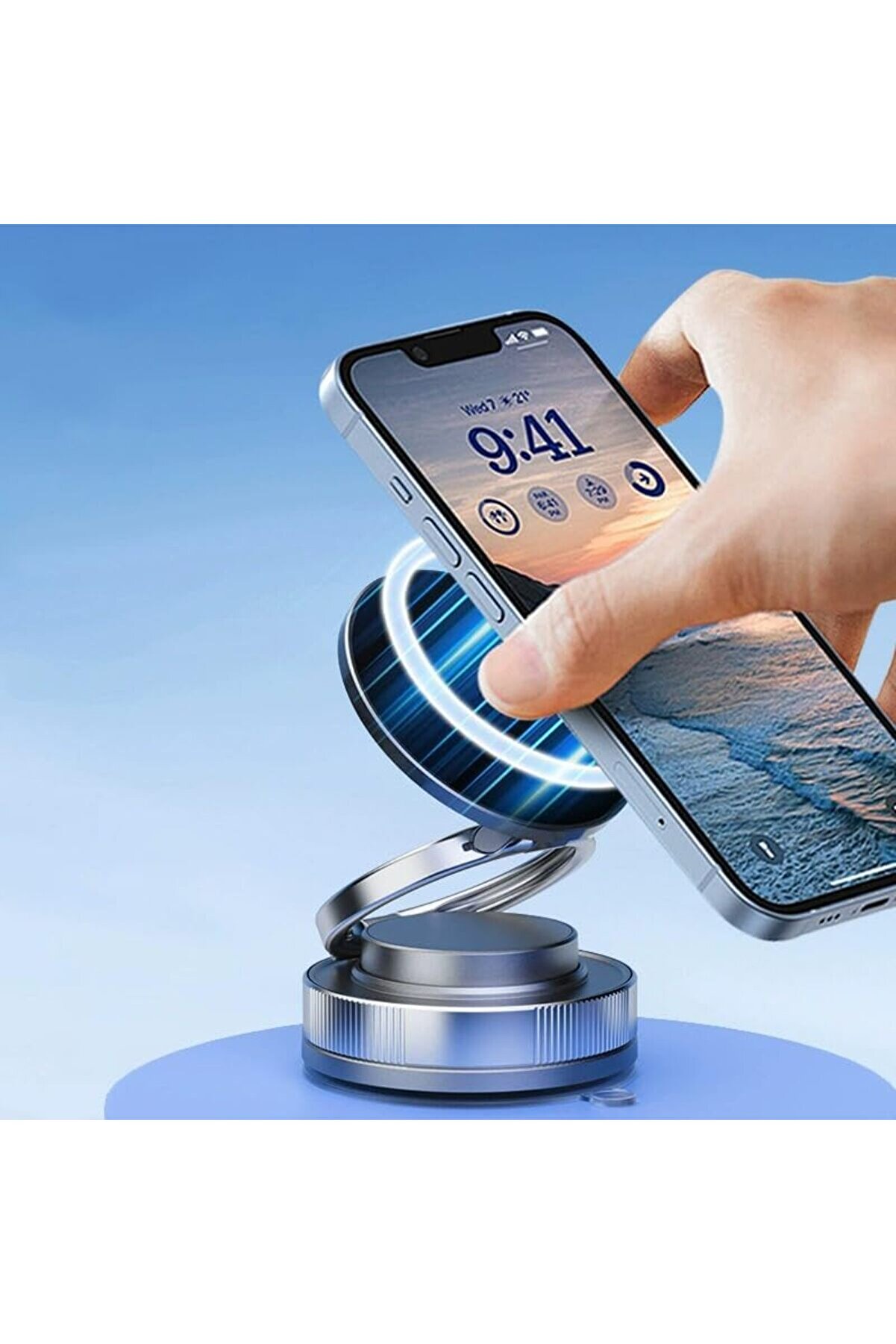 STOREMAX Kablosuz Araç İçi Cep Telefonu Tutucu Araç içi Montaj Süper Güçlü Vakumlu Manyetik Telefon Tutucu ZR