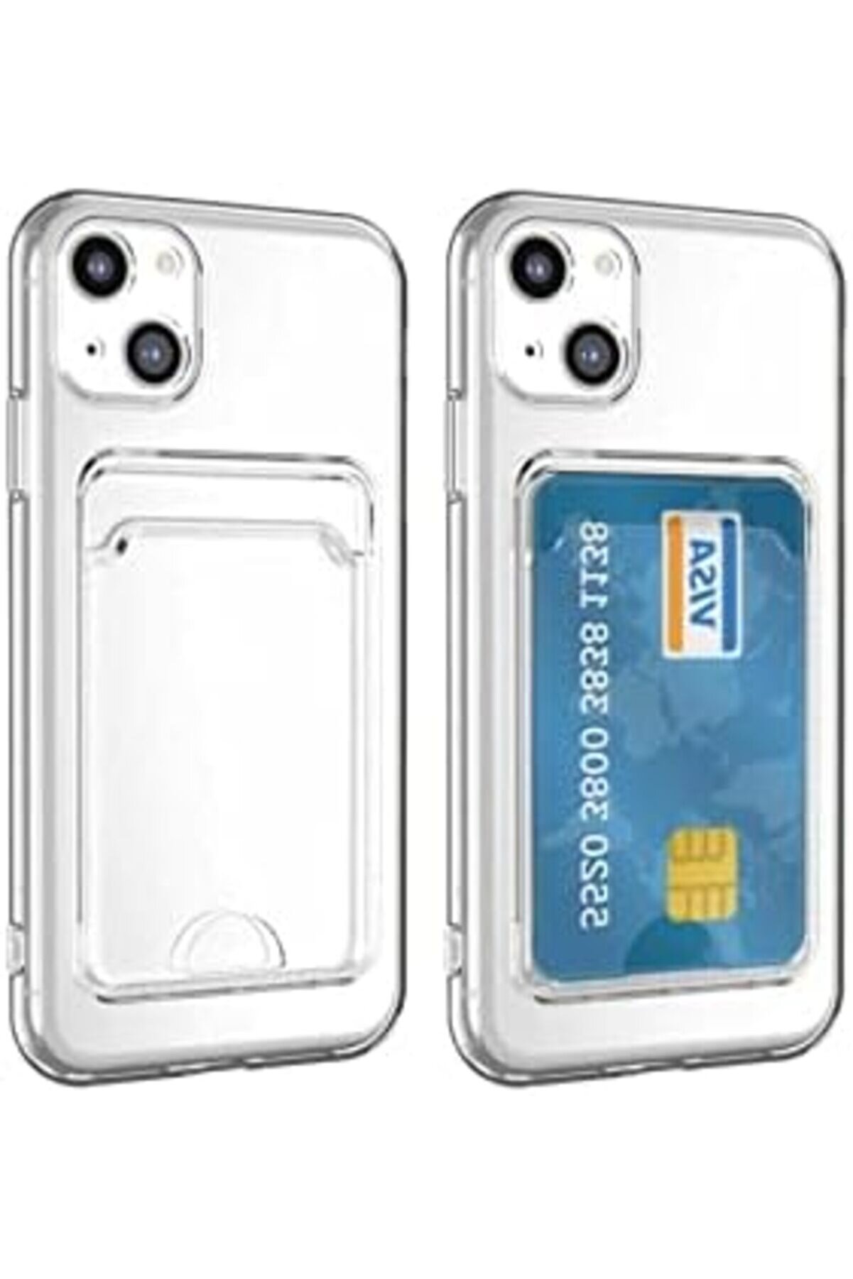 İleti̇şi̇m 13 İle Uyumlu Kapak Kamera Korumalı Kartlıklı Şeffaf Si̇li̇kon Kılıf 1014773