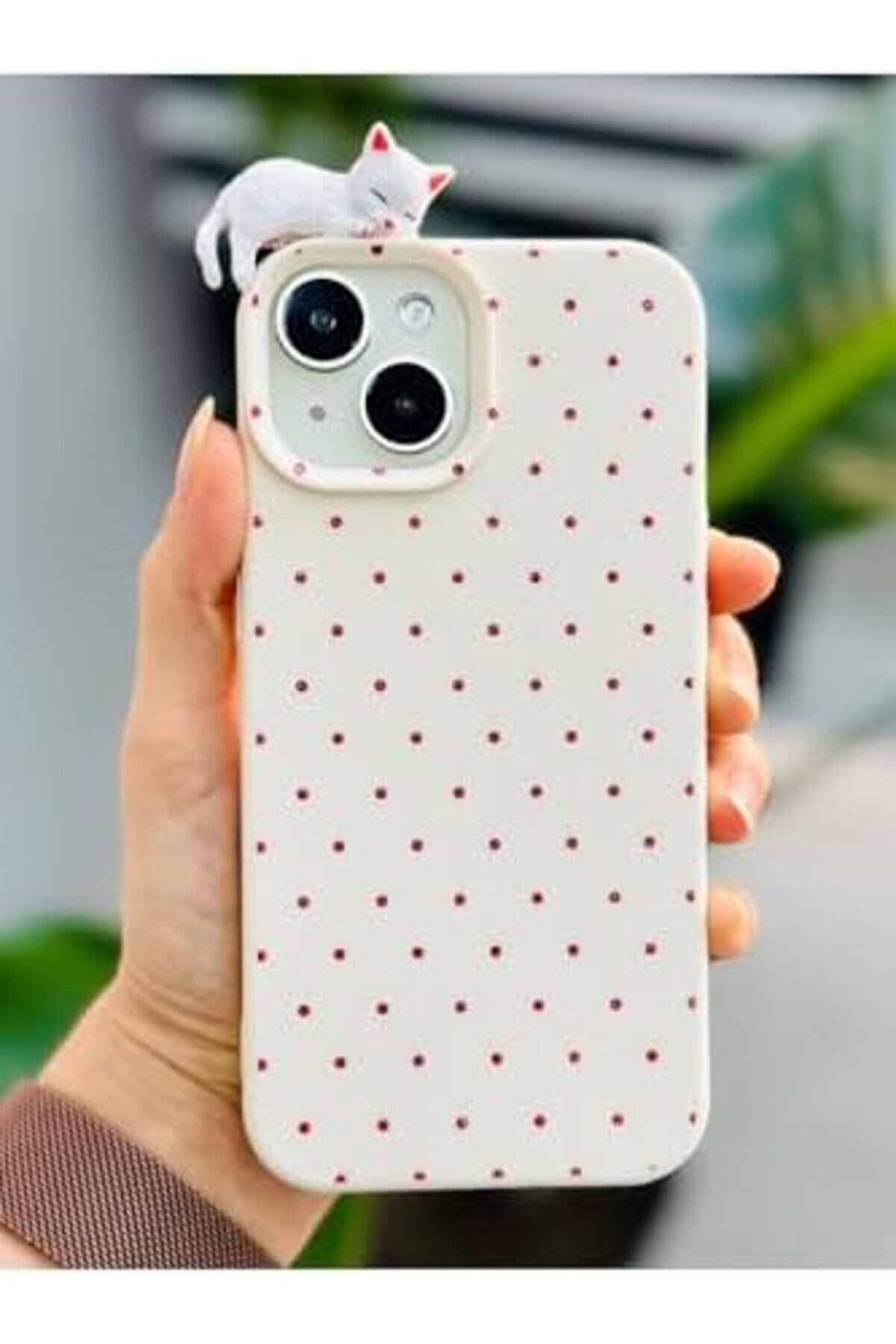 Mrtshoppng Aksesuar 13-14 Ve 15 İle Uyumlu 3D Oyuncaklı Puanti̇ye Kedi̇ Tasarımlı Esnek Si̇li̇kon Kılıfı