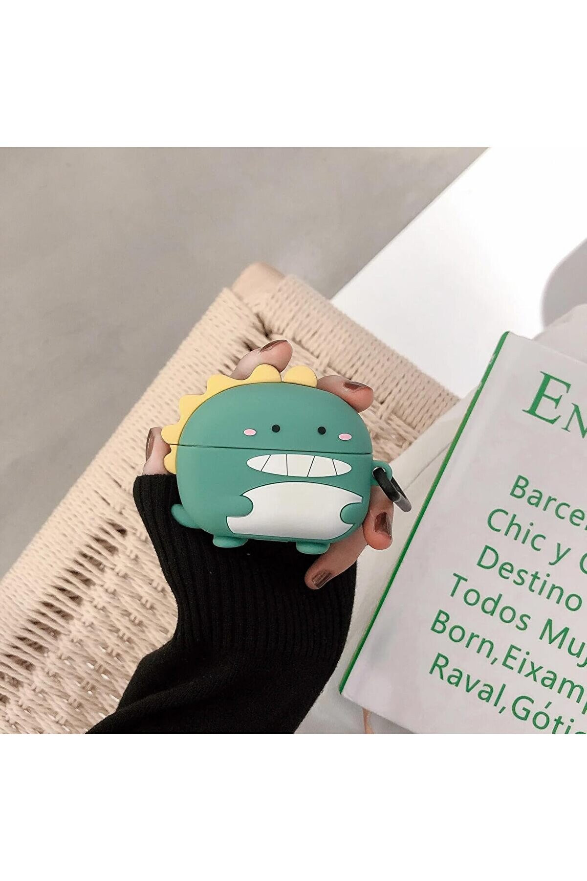 STOREMAX SE2 İle Uyumlu Fig&uuml;rl&uuml; Silikon Kılıfı (&uuml;r&uuml;n kulaklık değildir) (yeşil dinozor) 1014773