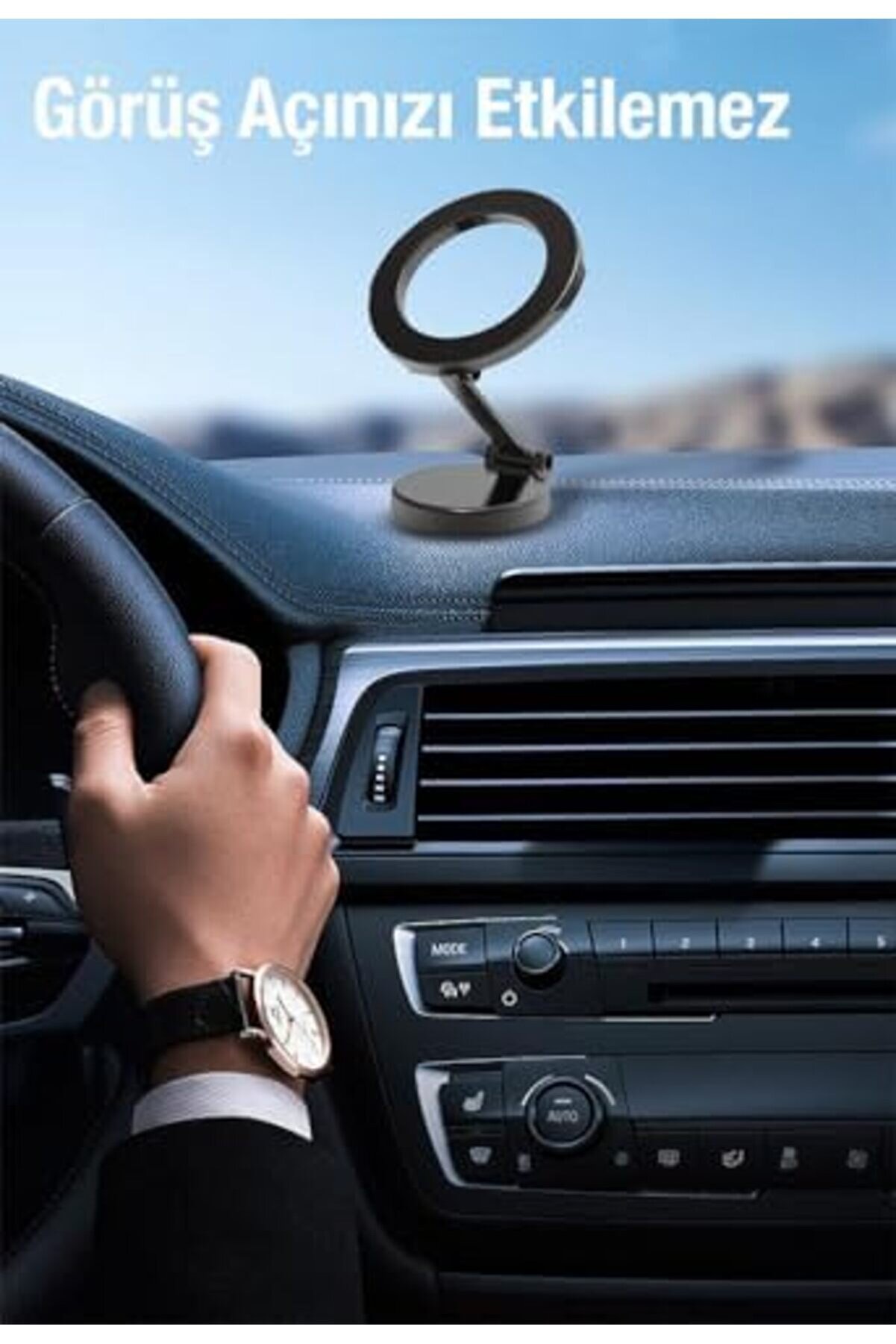 Mobi̇le Metal Araç İçi̇ Torpi̇do Üstü Telefon Tutucu, 360 Derece Dönen Katlanabi̇li̇r Tutucu 1014773