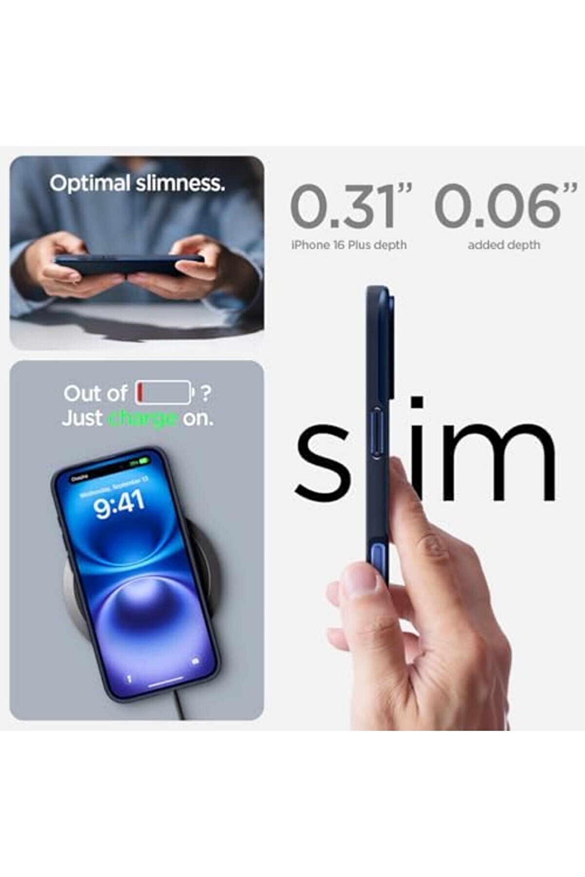 16 İnce Kılıf Thi̇n Fi̇t Hava Kanalı Teknoloji̇si̇&trade; Askeri̇ Sınıf Koruma Magfi̇t Navy Kapak - Acs08061 10