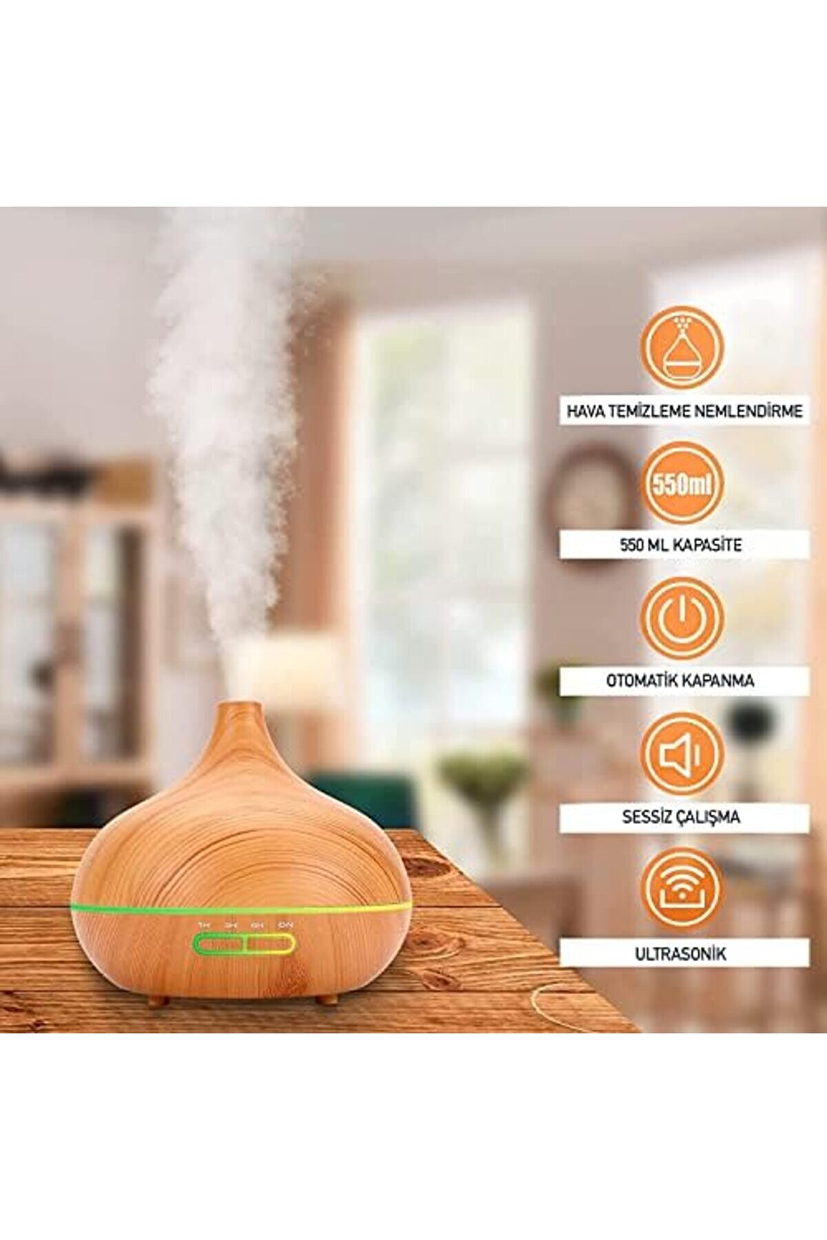 Modashi̇ne Büyük 500 Ml Hava Nemlendi̇ri̇ci̇ Ultrasoni̇k Ortam Nemlendi̇ri̇ci̇ Oda Nemlendi̇ri̇ci̇ Işıklı Buhar