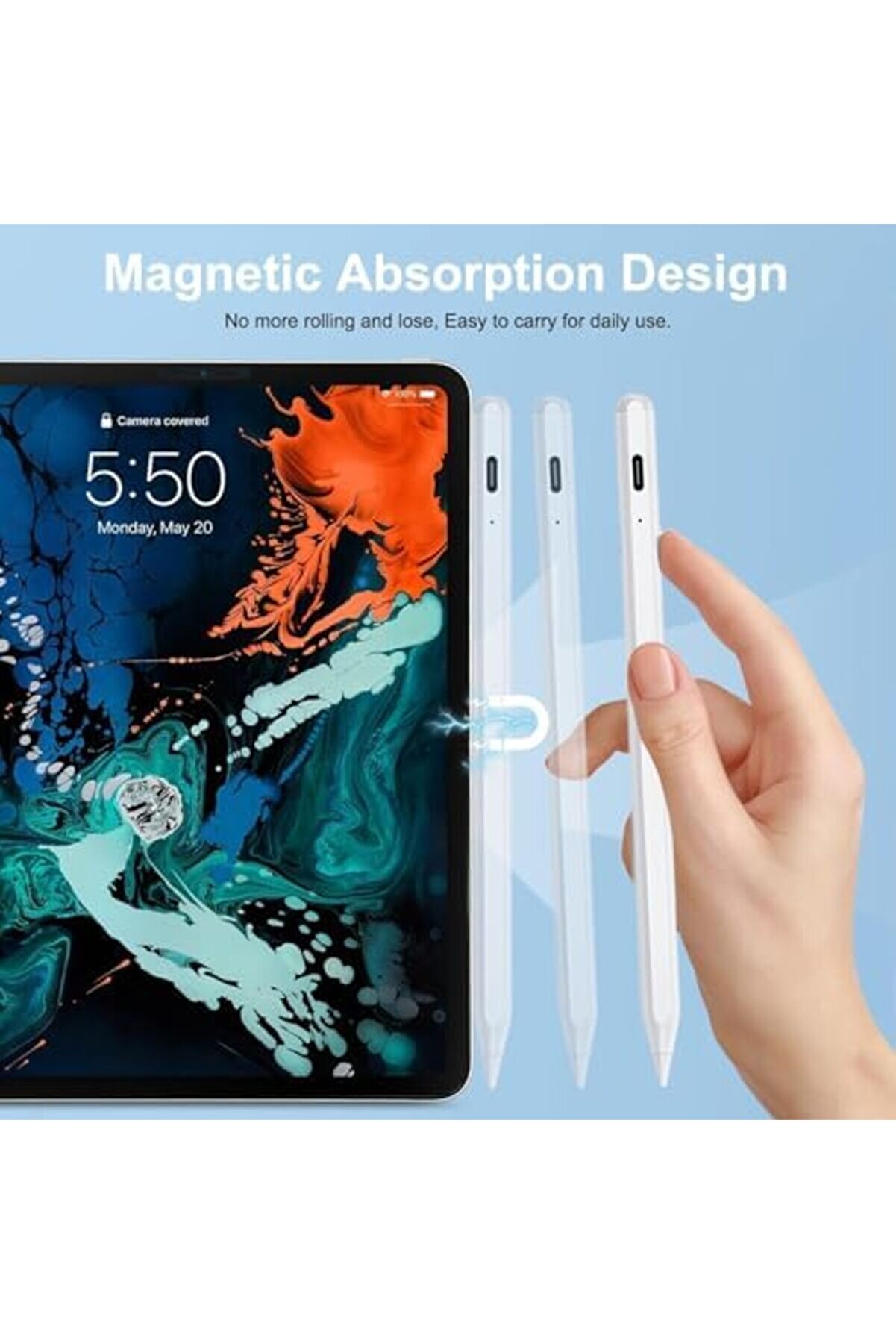 Ipad Tabletler I&ccedil;i̇n Dokunmati̇k Stylus - Avu&ccedil; İ&ccedil;i̇ Reddi̇ - Eği̇m &Ouml;zelli̇ği̇ - &Ccedil;i̇zi̇m - İpad Pro/İpad Mi̇ni̇/