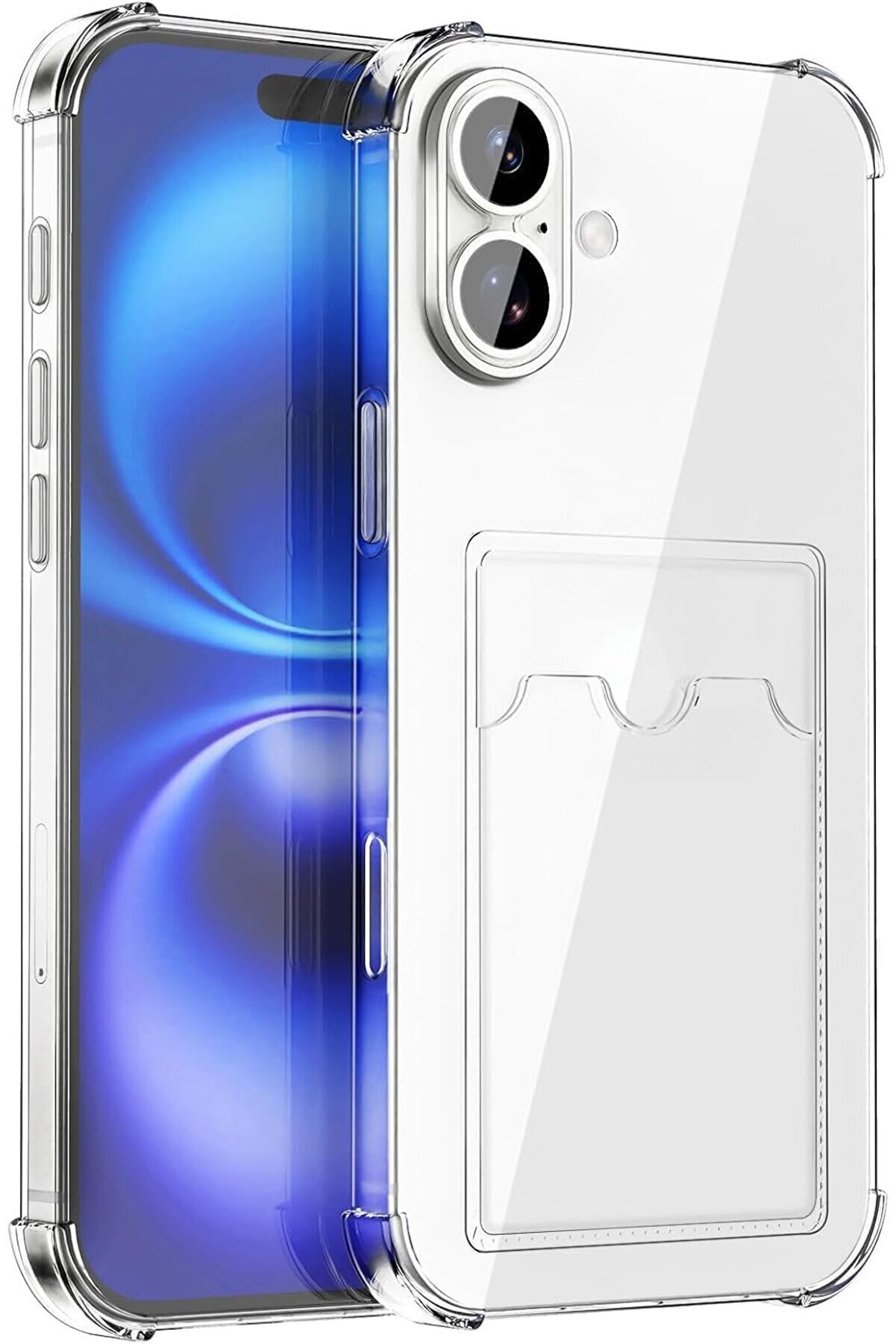 STOREMAX AKSESUAR 16 ile Uyumlu Şeffaf Yapıya Sahip Arka Ksımında Kartlık Bölmeli Kullanım Sağlayan Telefon K