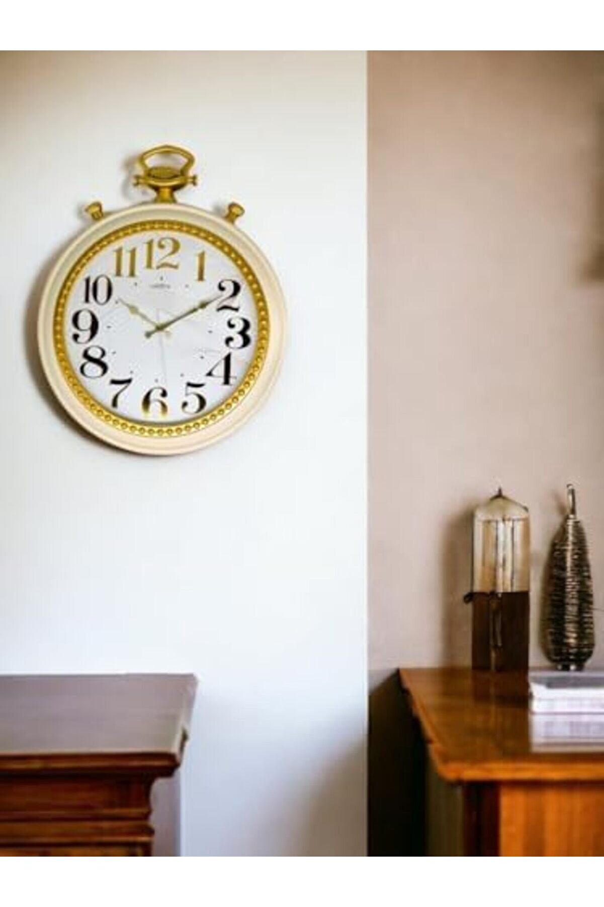 736-Ca Seri̇si̇ Köstekli̇ Saat Görünümlü Sessi̇z Akar Duvar Saati̇ 50 Cm 1014773