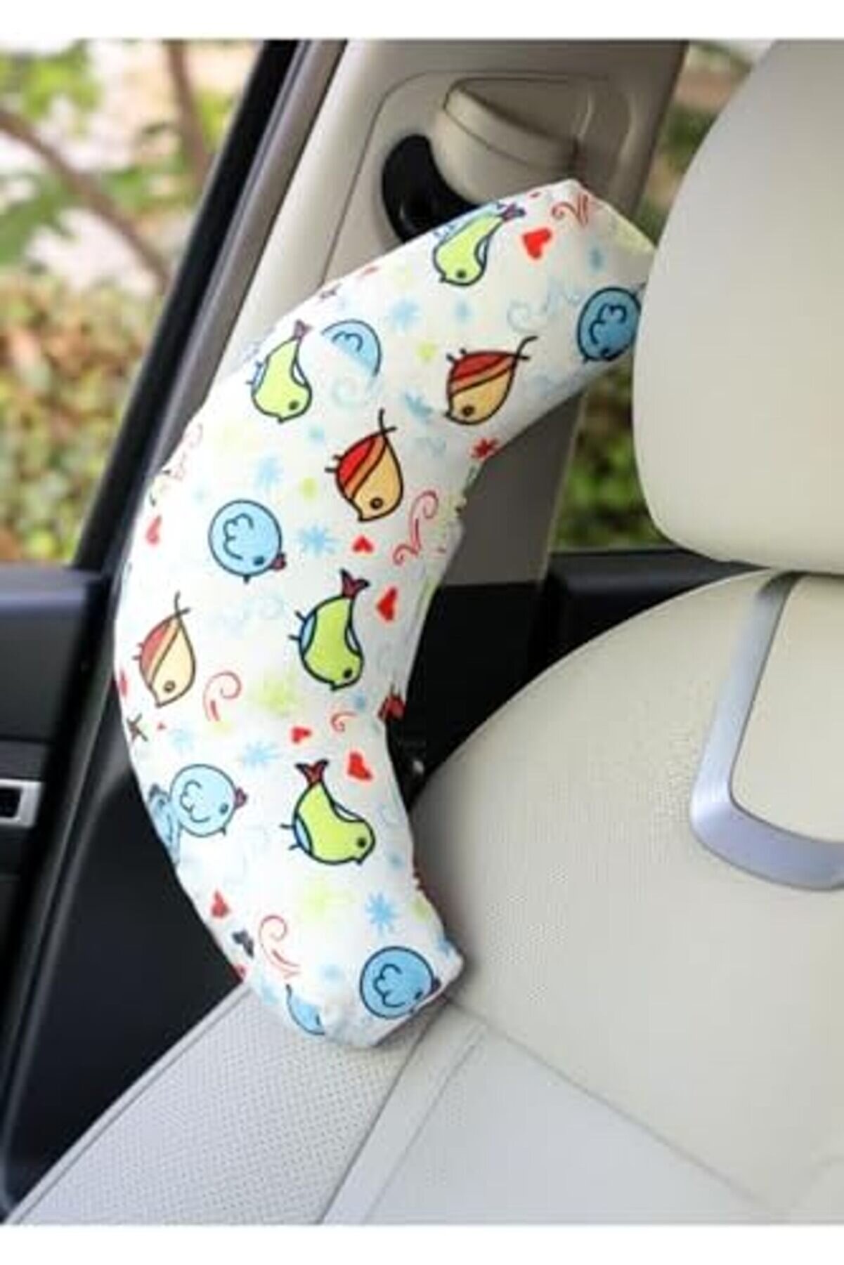 Seyahat Boyun Yastığı Ortopedi̇k Araba Otobüs Uçak Yolculuk Yastığı Kuş Desen 30 X 10 Kurtçuk Yastık