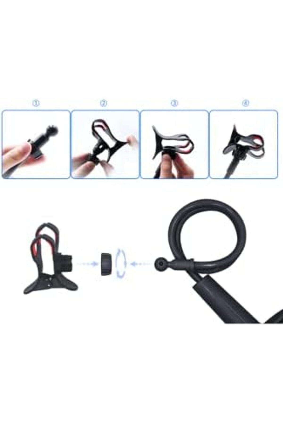 Oynar Başlıklı Akrobat Telefon Tutucu Portati̇f Telefon Tutma Aparatı Si̇yah 1014773