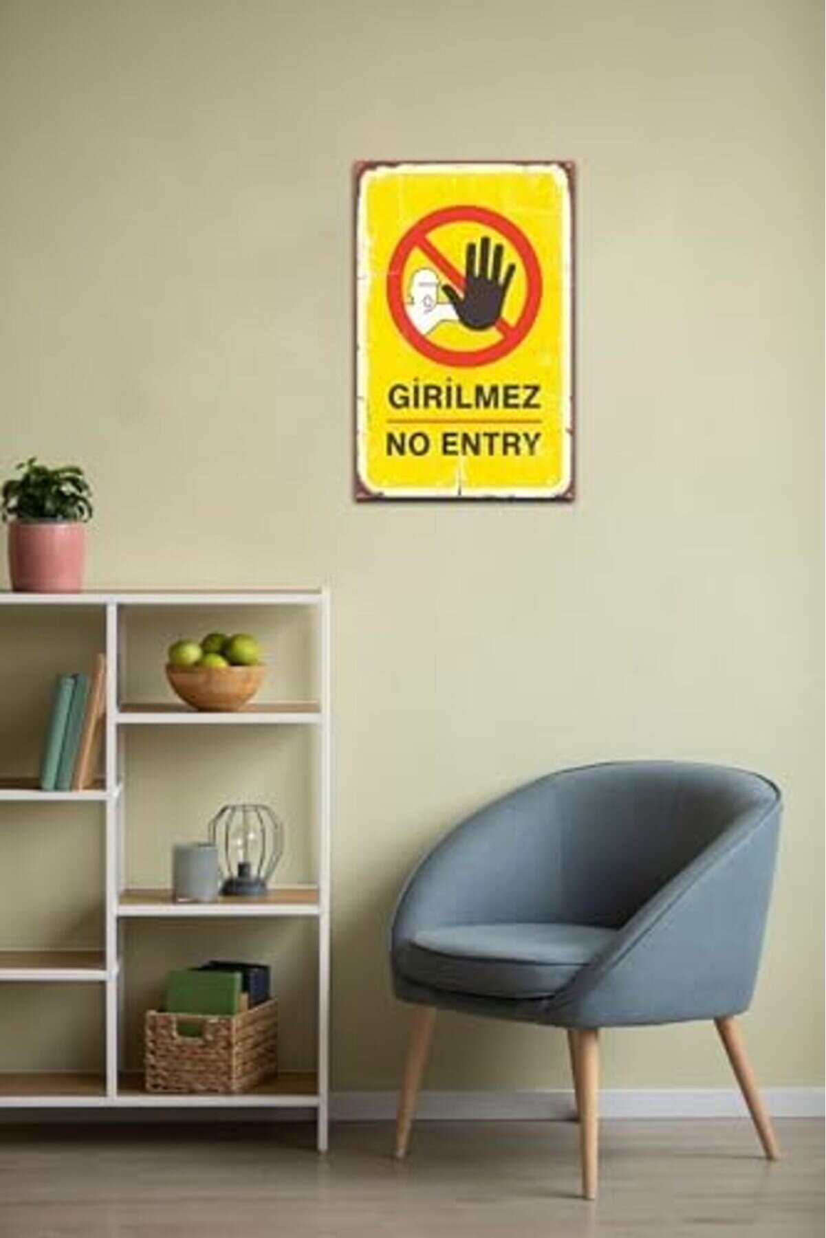 Gi̇ri̇lmez No Entry Retro Ahşap Mdf Tablo 1014773