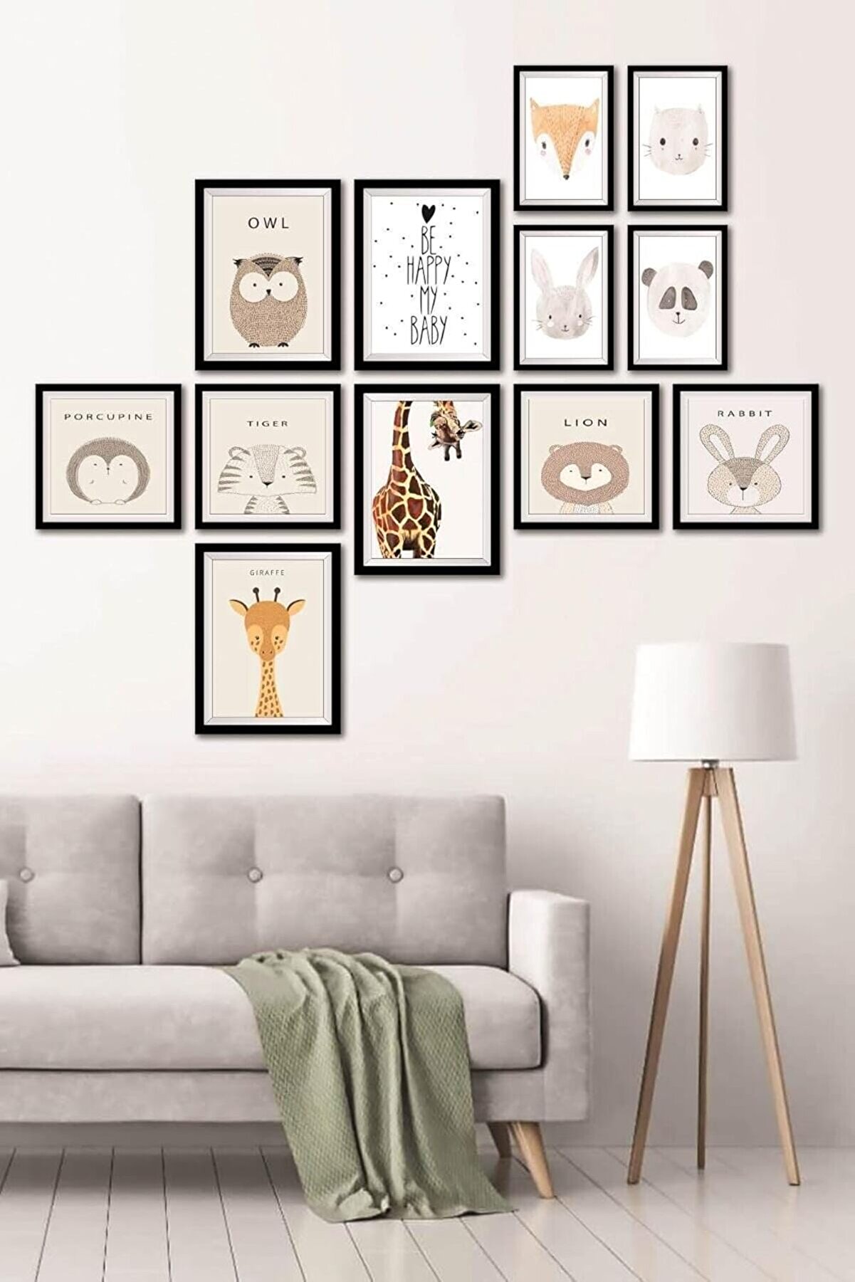 STOREMAX 12 Parça Dekoratif Mdf Tablo Seti Çerçeve Görünümlü DEKOLIADKJ046 1014773