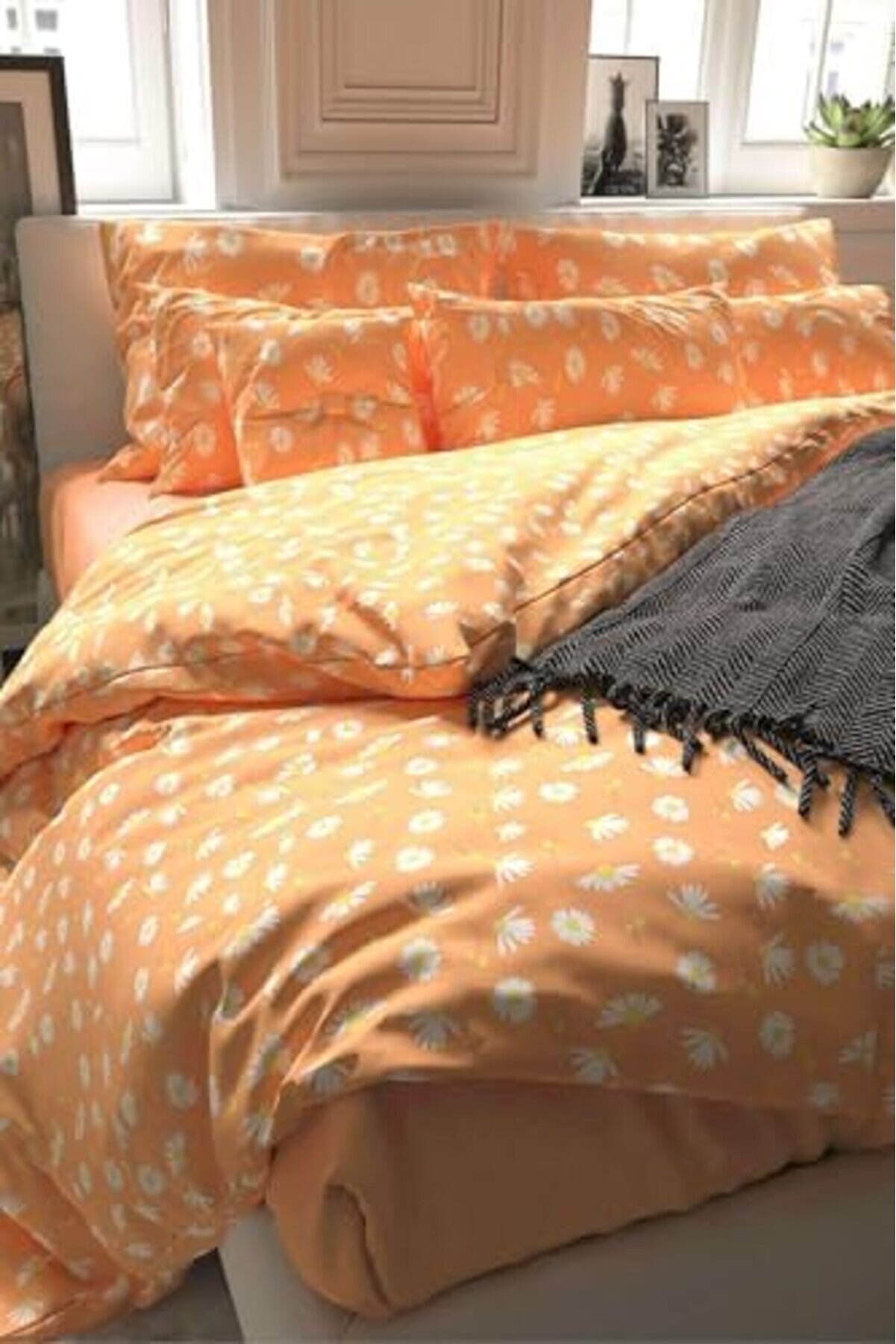 Turuncu Çi̇ft Ki̇şi̇li̇k Nevresi̇m Takımı Pamuklu 1014773