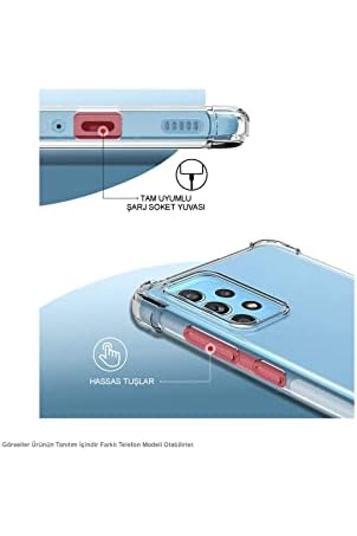 İleti̇şi̇m A74 İle Uyumlu Kapak K&ouml;şe Korumalı Ai̇rbag Şeffaf Si̇li̇kon Kılıf 1014773