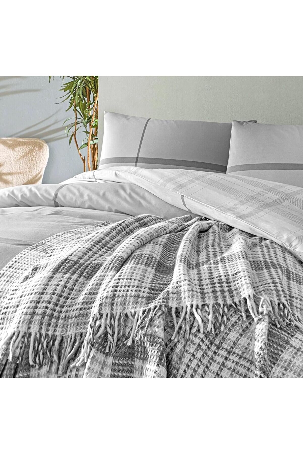 STOREMAX Elwood Çift Kişilik Battaniyeli Nevresim Takımı Lacivert 1014773