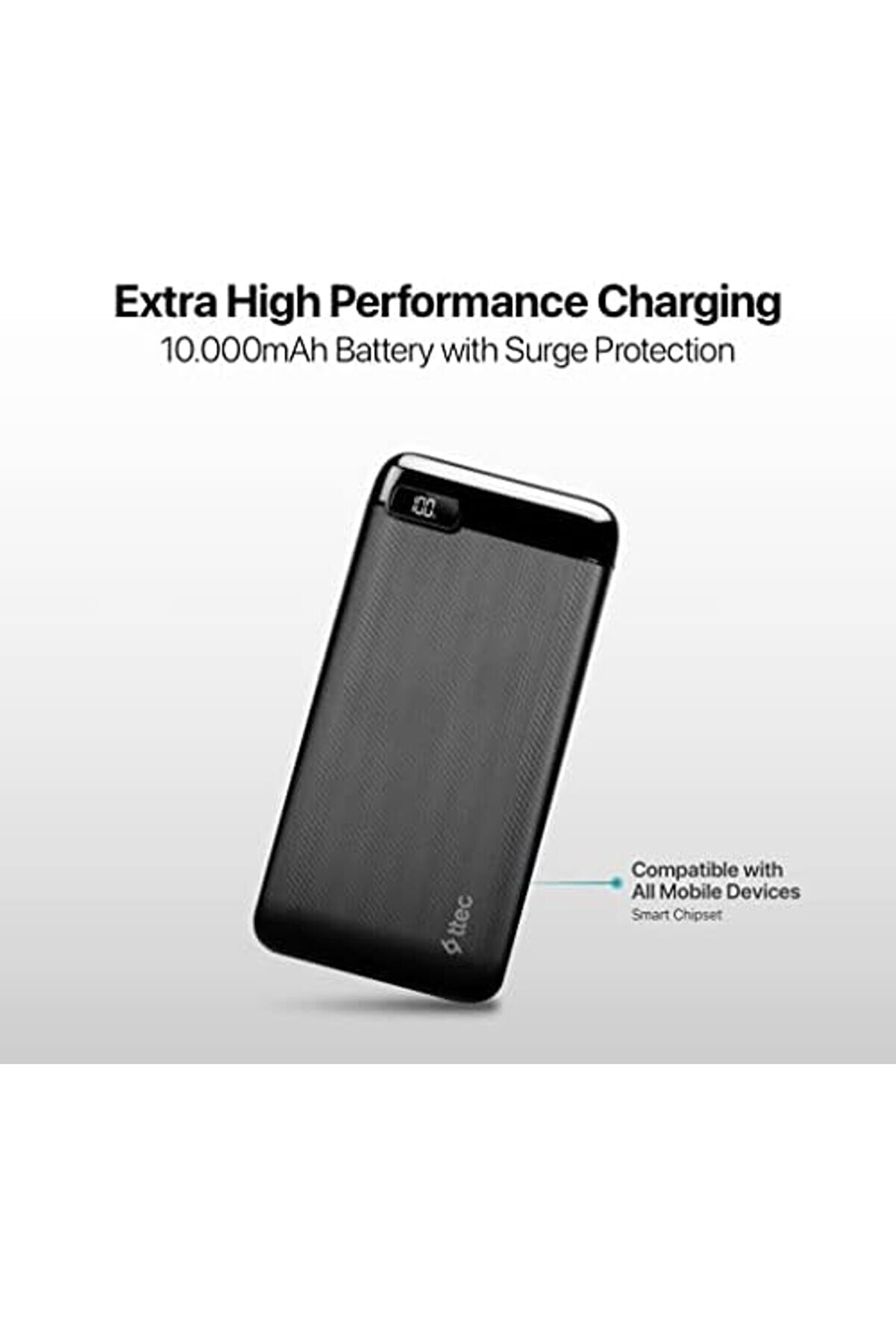 Powersli̇m Lcd Pd 10.000 Mah Taşınabi̇li̇r Şarj Aleti̇ / Powerbank, Usb-C, Si̇yah 1014773
