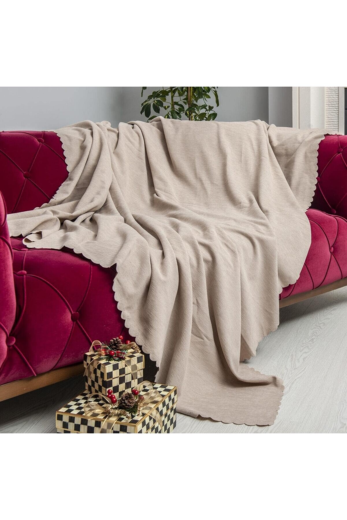 STOREMAX CONCEPT Koltuk Örtüsü Şönil Kaymaz Çift Taraflı Çekyat Örtüsü Koltuk Şalı 175x215 - CAMEL 1175713