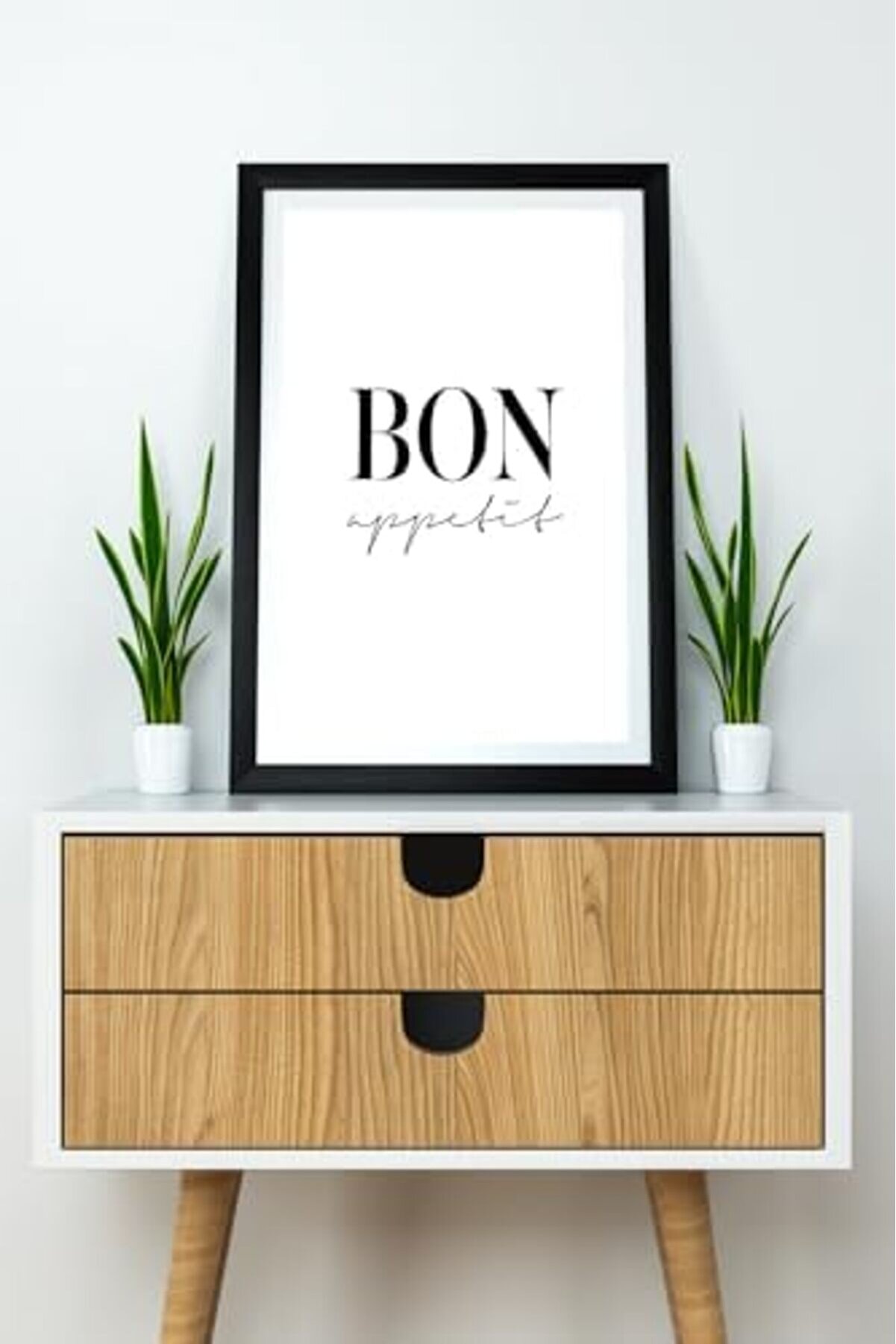 Tek Parça Çerçeve Görünümlü Yazılı Mdf Tablo "Bon Appeti̇t" 1014773