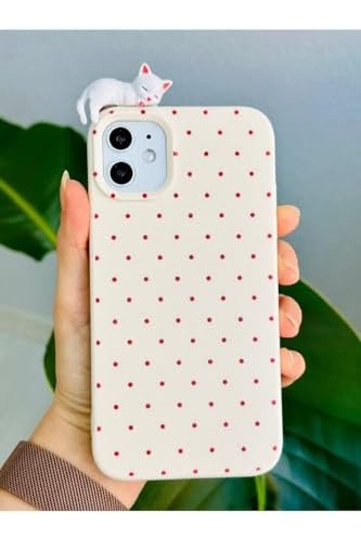 Eli̇zzashop Aksesuar Iphone 11 İle Uyumlu 3D Oyuncaklı Puanti̇ye Kedi̇ Tasarımlı Yumuşak Si̇li̇kon Kılıf