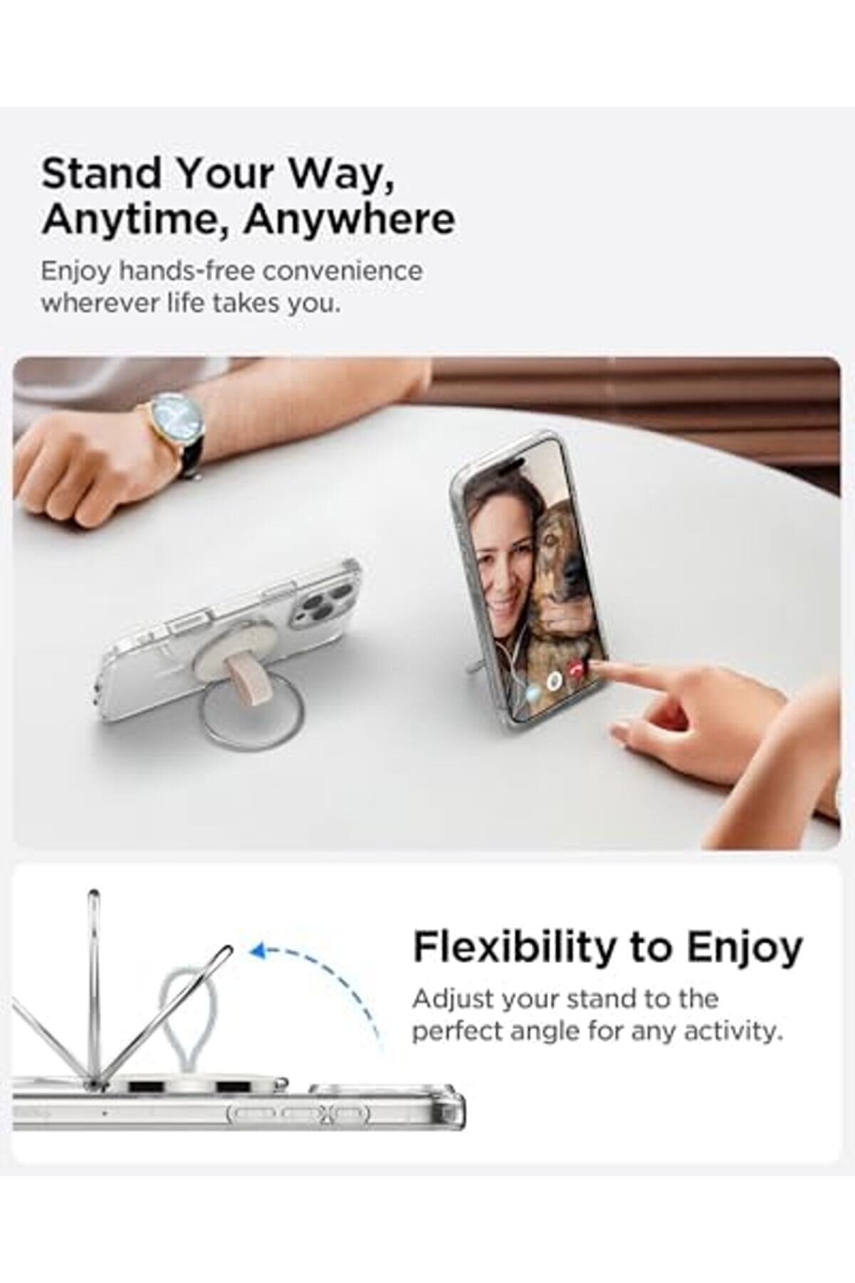 Mrtshoppng Magfi̇t O-Mag İphone İçi̇n Manyeti̇k Telefon Tutucu Magsafe Özelli̇kli̇ Ri̇ng Dune Bei̇ge Om104