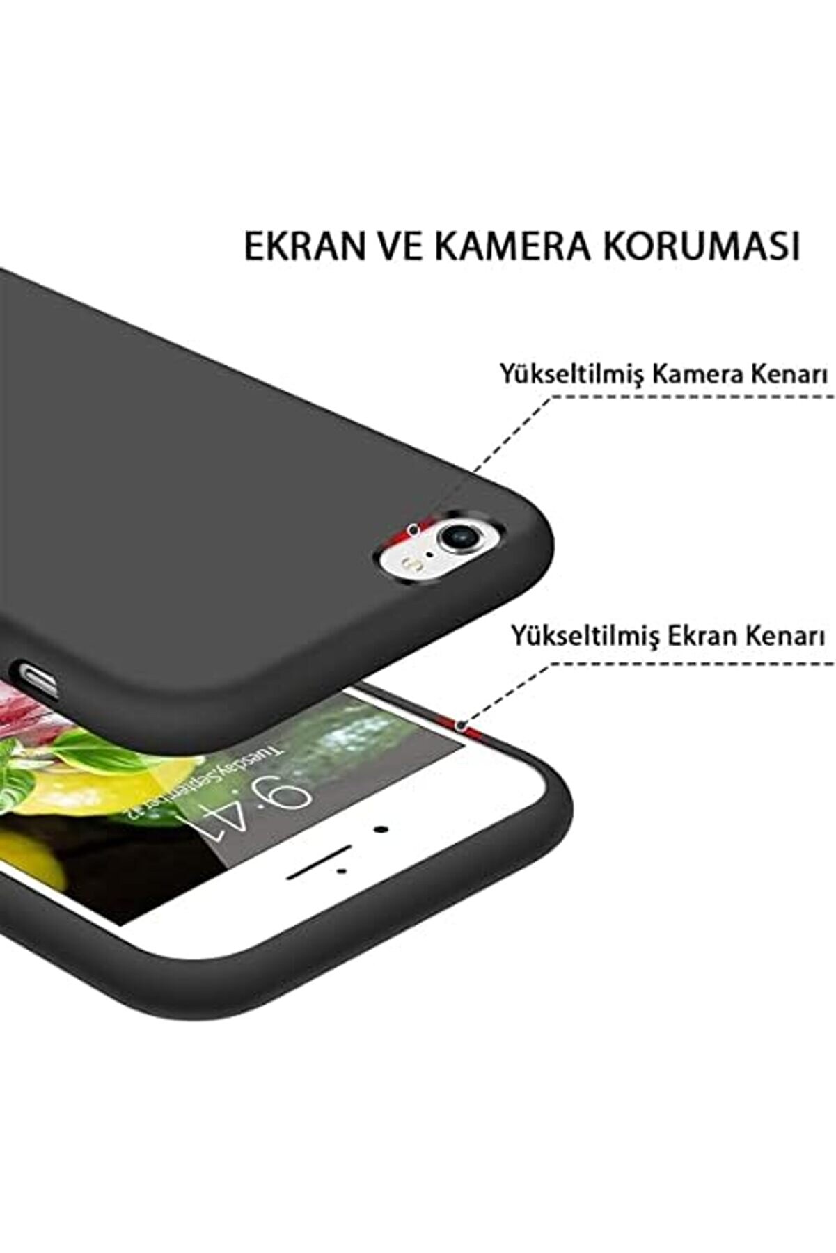 Aksesuar 6 / 6S İle Uyumlu İ&ccedil;i̇ Kadi̇fe Dışı Mat Yapıya Sahi̇p Koruma Sağlayan Lansman Si̇li̇kon Kılıf (S