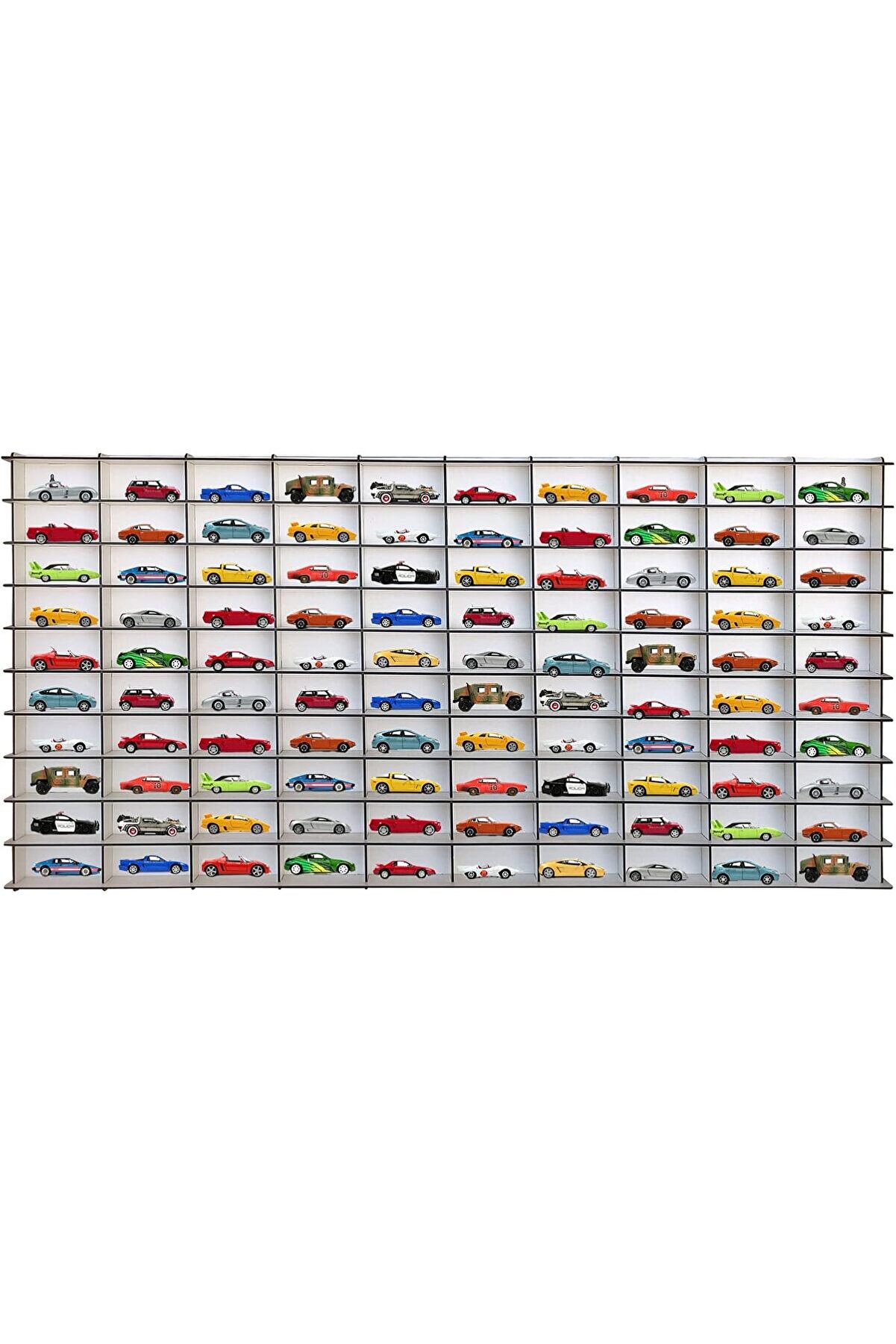 STOREMAX 1/64 Hobi Araba Rafı Yatay 100 Ara&ccedil;lık (Beyaz, MDF) 1014773