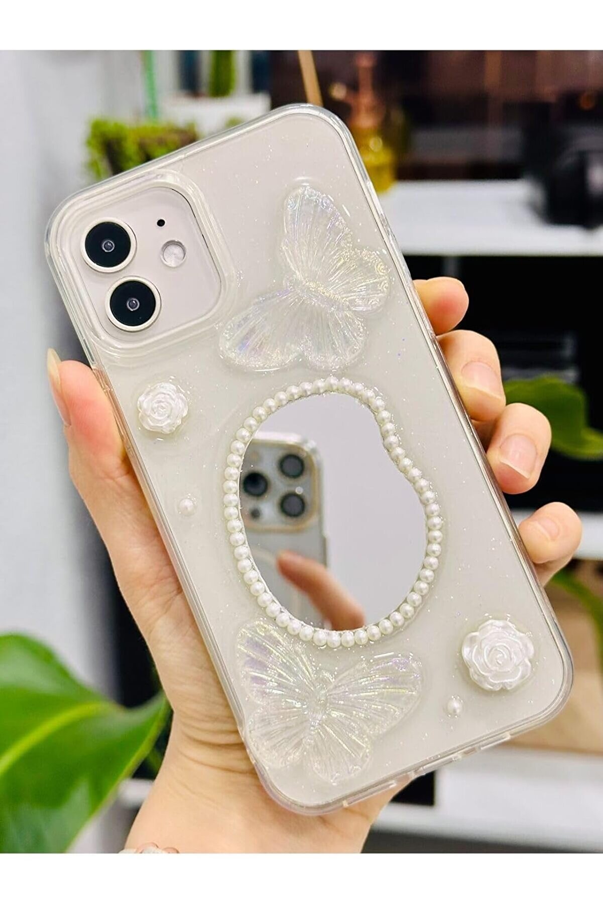 STOREMAX Aksesuar Iphone 12 Ve 12 Pro ile Uyumlu Aynalı Darbe Önleyici Kamera Korumalı Silikon Kılıf 1175713