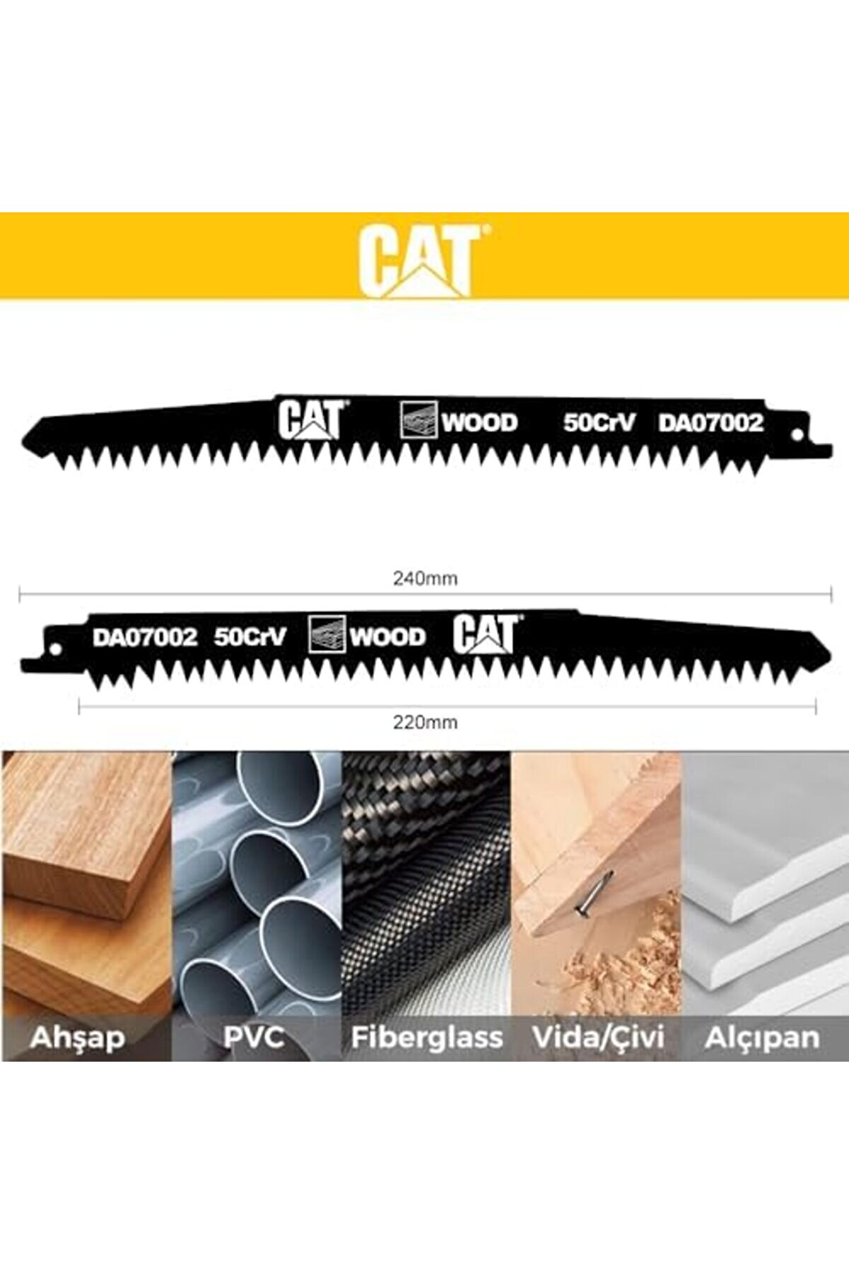 Pltnstoreshop Da07002 240Mm Profesyonel Hızlı Ahşap Kesme Ti̇lki̇ Kuyruğu Testere Ucu 2 Parça Pltnstor