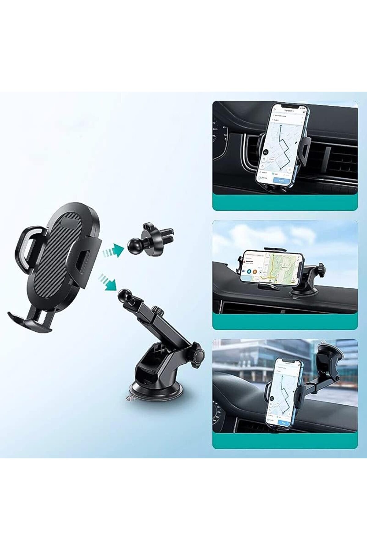 STOREMAX NIPPON, Uzatılabilir Vantuzlu Araç İçi Telefon Tutucu - Araba Telefon Tutucu - Tek Tuşla Açılır Kana