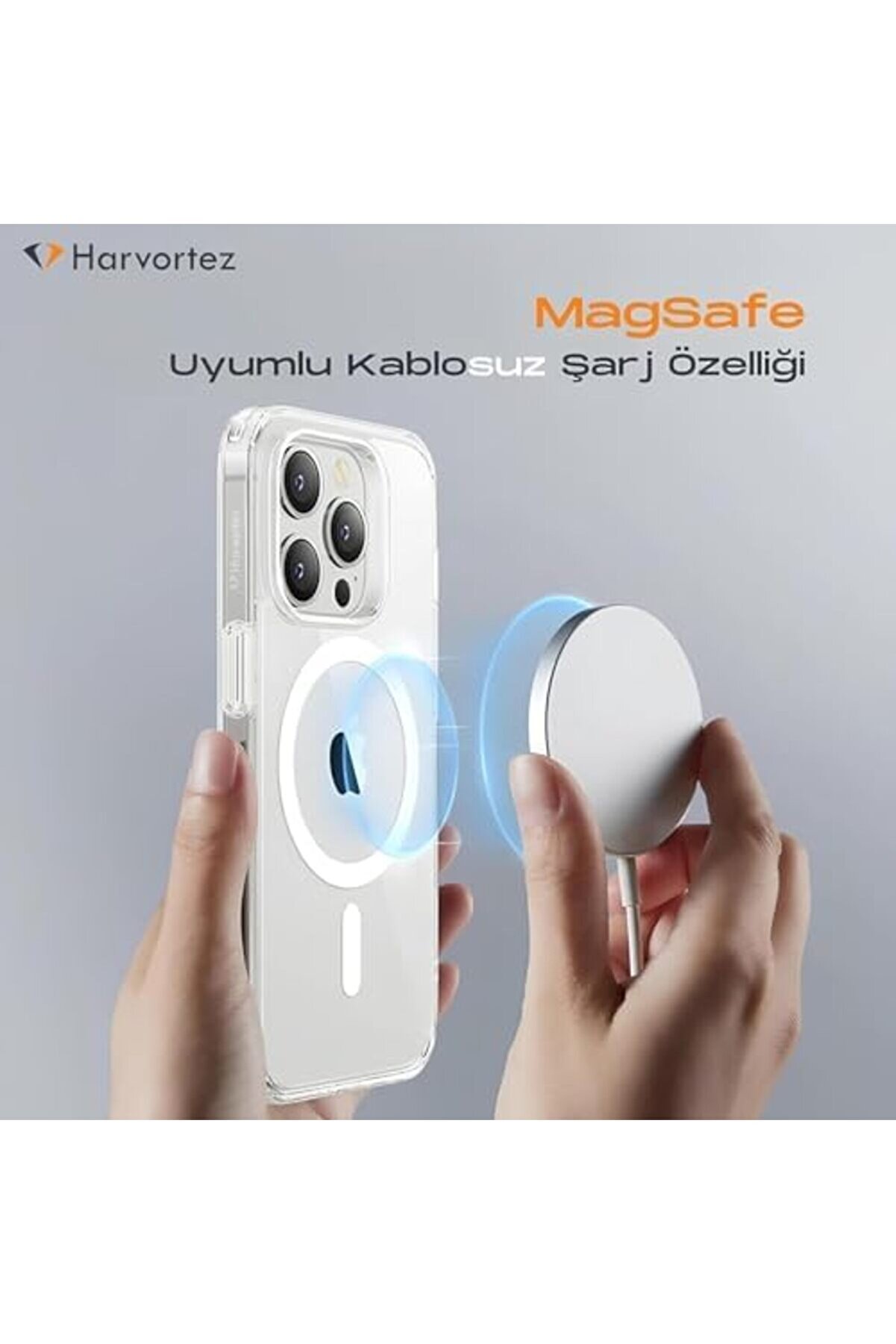 16 Pro, İle Uyumlu Şeffaf Güçlü Manyeti̇k Kılıf, Ultra Berrak, Pc Çevre Dostu Malzeme, Logo Görünür K