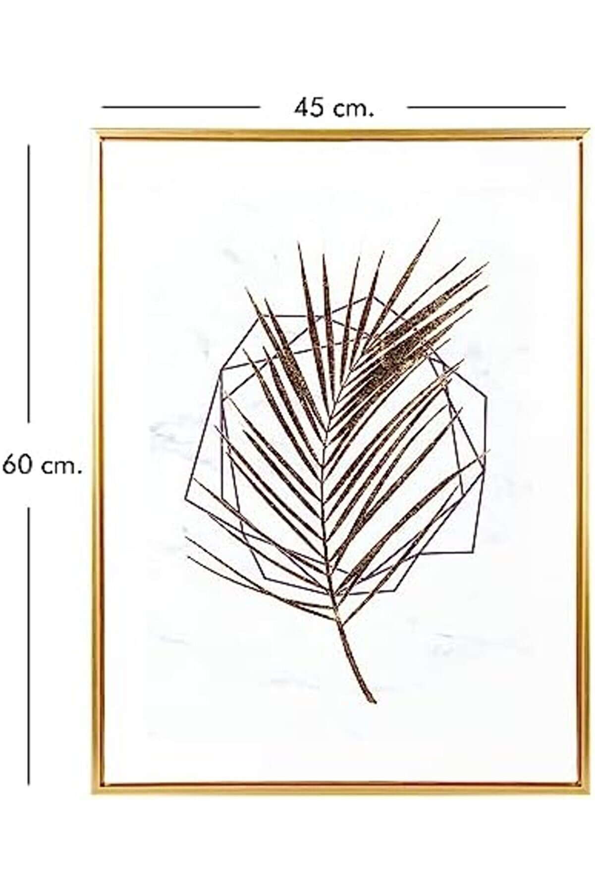 Renk Ahşap Çerçeveli̇ Kabartmalı Yaprağı Kanvas Tablo -Beyaz 45X2,5X60 Cm. 1014773