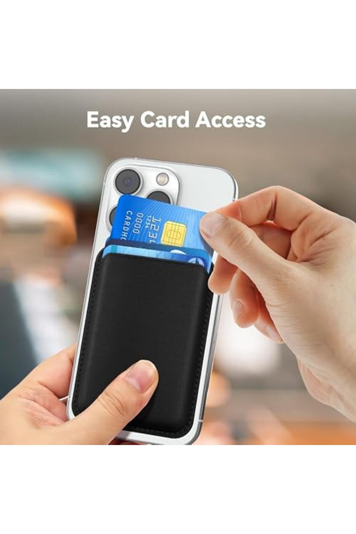 Mrtshoppng Mag-Safe Cüzdan – 12/13/14/15/16 Seri̇leri̇ İçi̇n Manyeti̇k Kartlık, Güçlü Mıknatıs, Koruma,