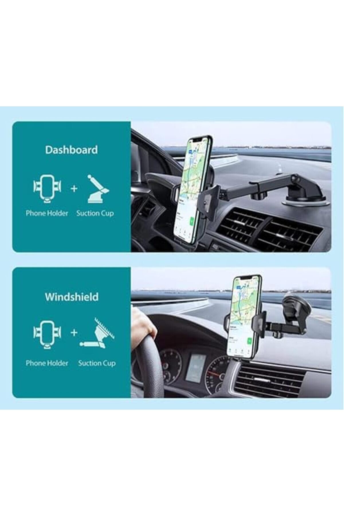 Vakumlu Uzayan Araç İçi̇ Telefon Tutucu Ayarlanabi̇li̇r Akrobat 1014773