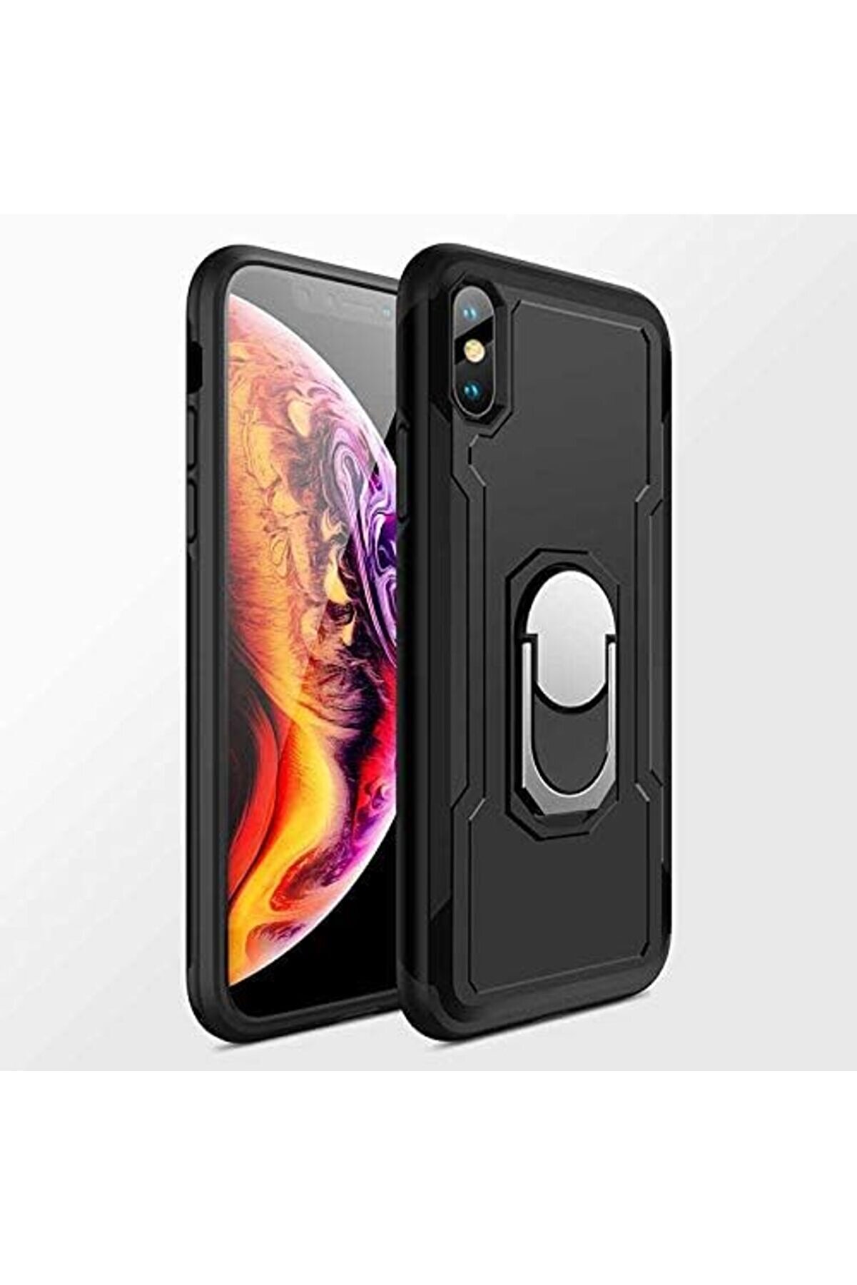 STOREMAX X/XS Uyumlu Darbeye Karşı Dayanıklı Yüzüklü Tank Kılıf (Siyah, X/XS) 1014773