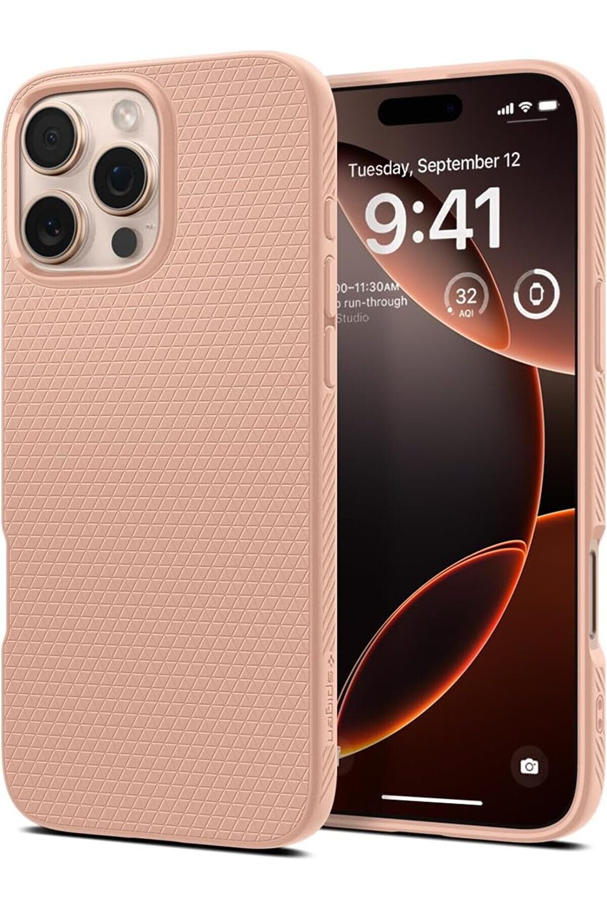 STOREMAX 16 Pro Max ince Kılıf Air Hava Kanalı Teknolojisi&trade; Askeri Sınıf Koruma Rose Titanium Dokulu Y&uuml;zey Ka