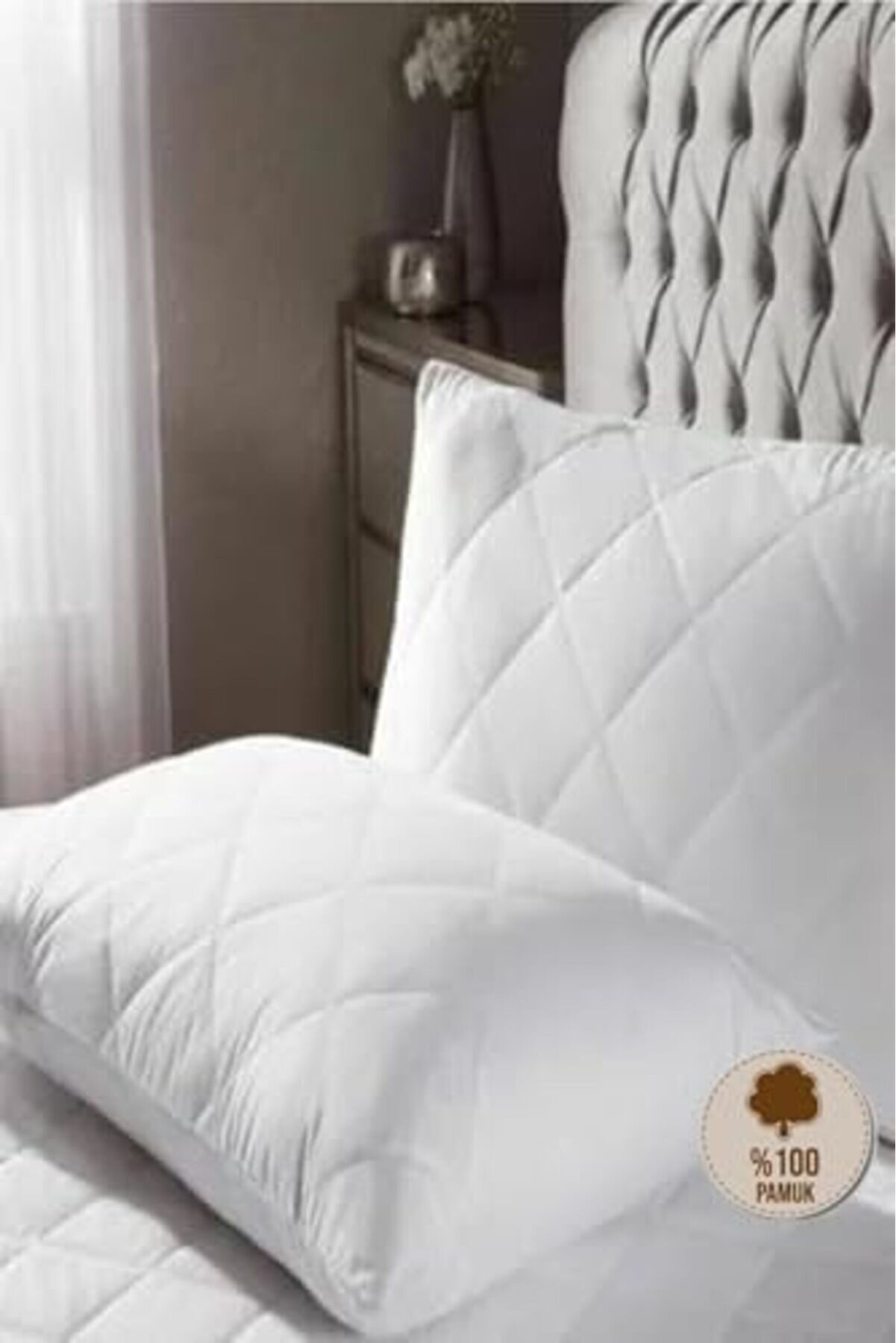 Pamukkale Alez Kapi̇tone Yastık 2  Li̇%100 Pamuk 50X70 1014773