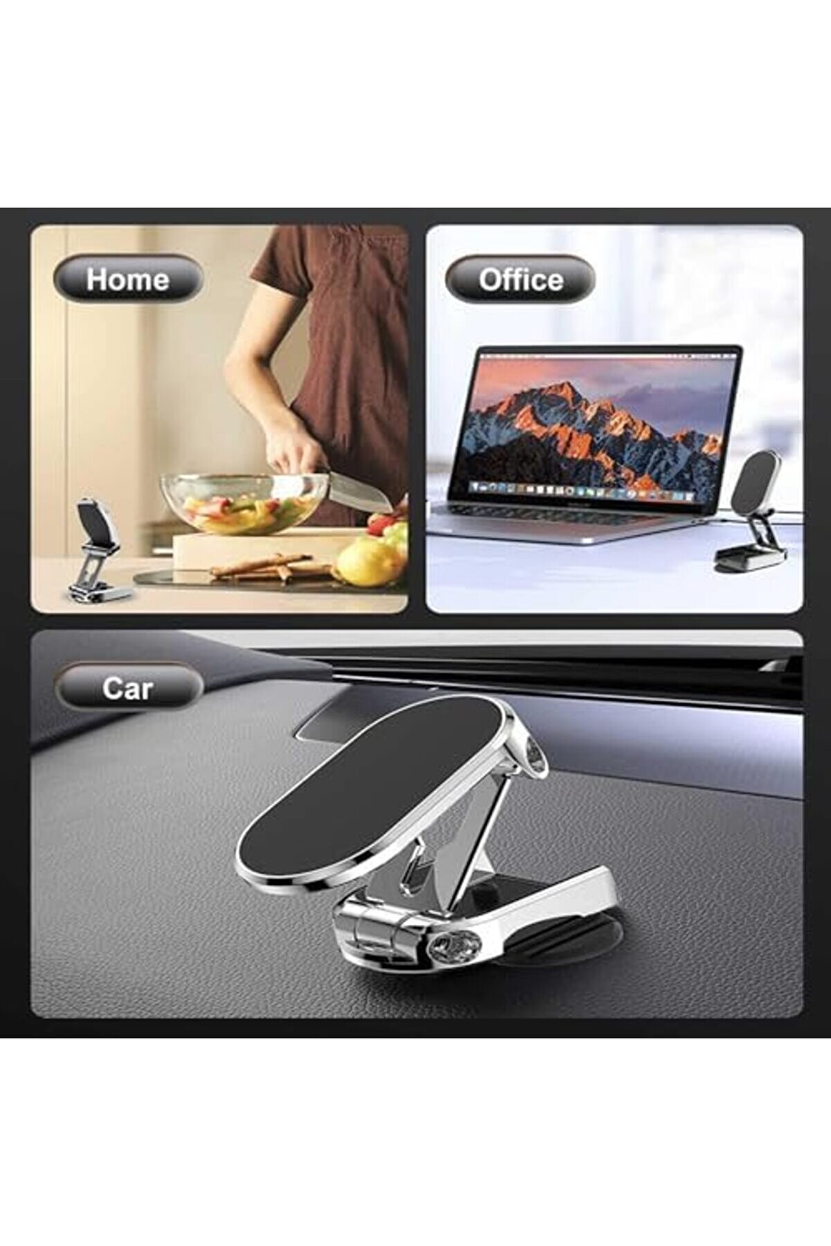 Manyeti̇k Telefon Tutucu, Evrensel Fi̇t Dashboard Telefon Tutucu Araç Içi̇n Esnek Kararlı Sabi̇tleme 360