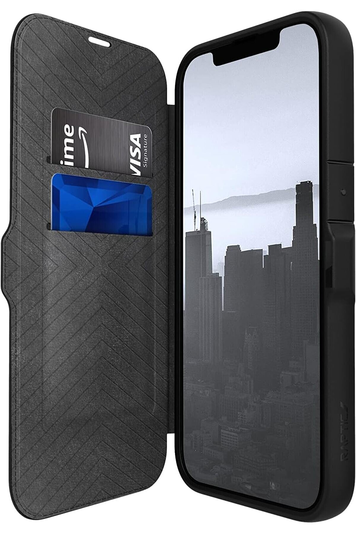 13 İle Uyumlu Kılıf Vegan Deri̇ Tasarımlı Şeffaf Kartlıklı Rapti̇c Urban Foli̇o Seri̇si̇ Kapak 1175713