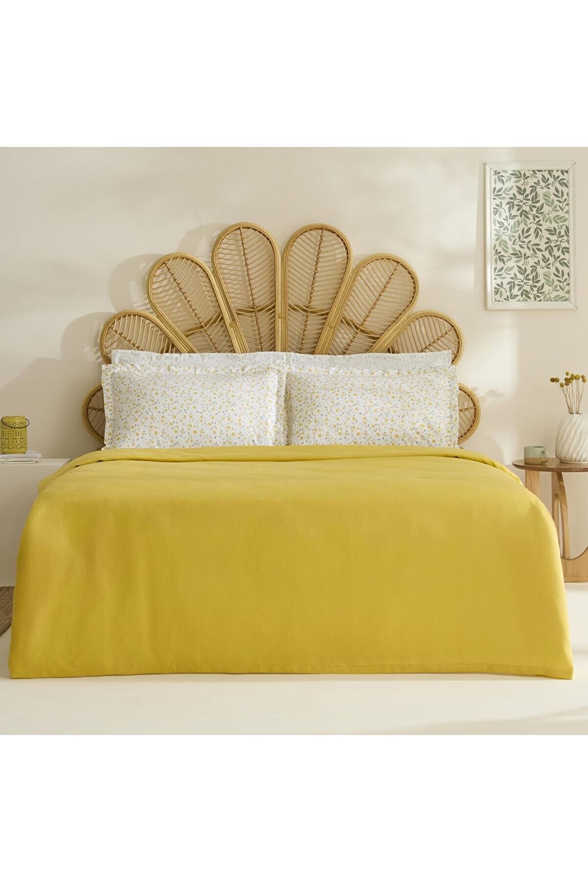 STOREMAX Lina Bambu Çift Kişilik Pike Takımı Sarı 1014773