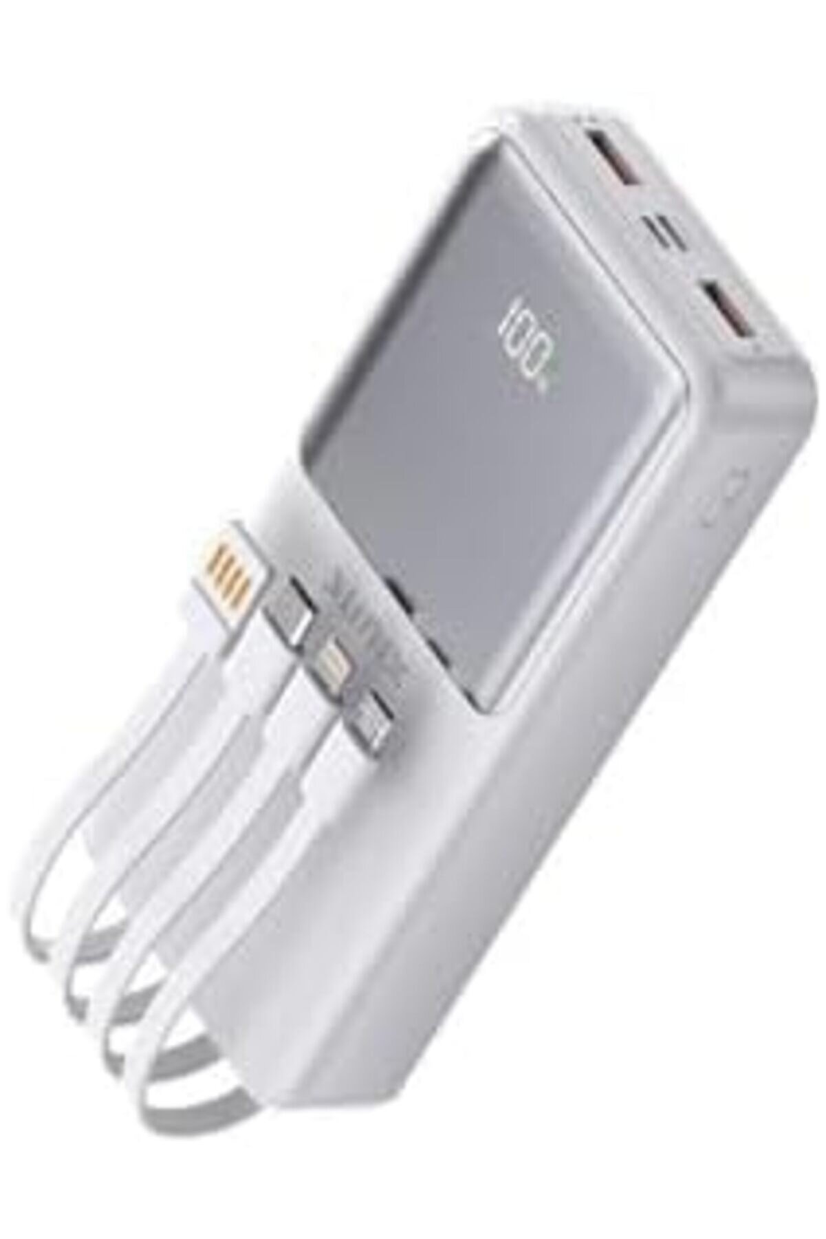 20000 Mah Göstergeli̇ Dahi̇li̇ Çoklu Kablolu Taşınabi̇li̇r Powerbank Beyaz Pb-50 1014773