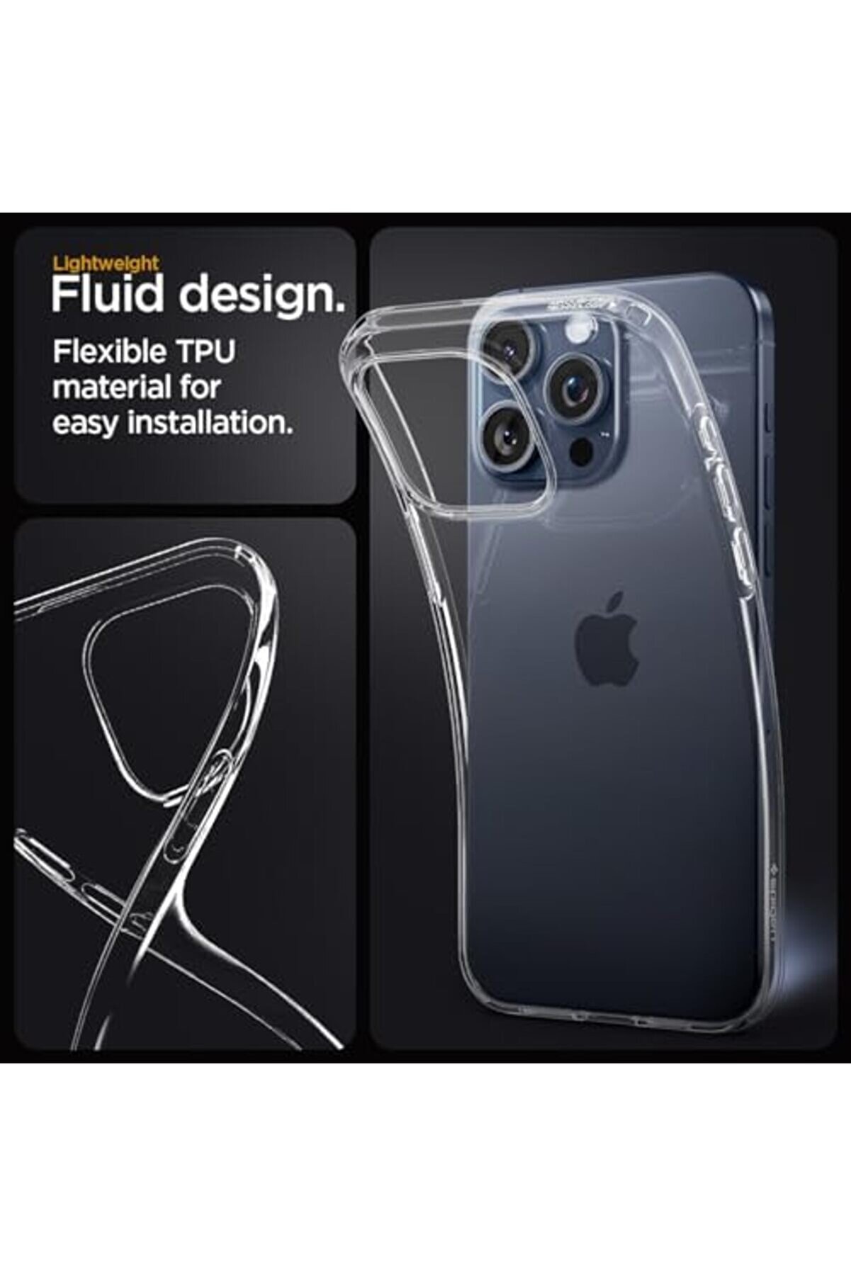 15 Pro Max Kılıf Crystal 4 Tarafı Tam Koruma Crystal Clear - Acs06