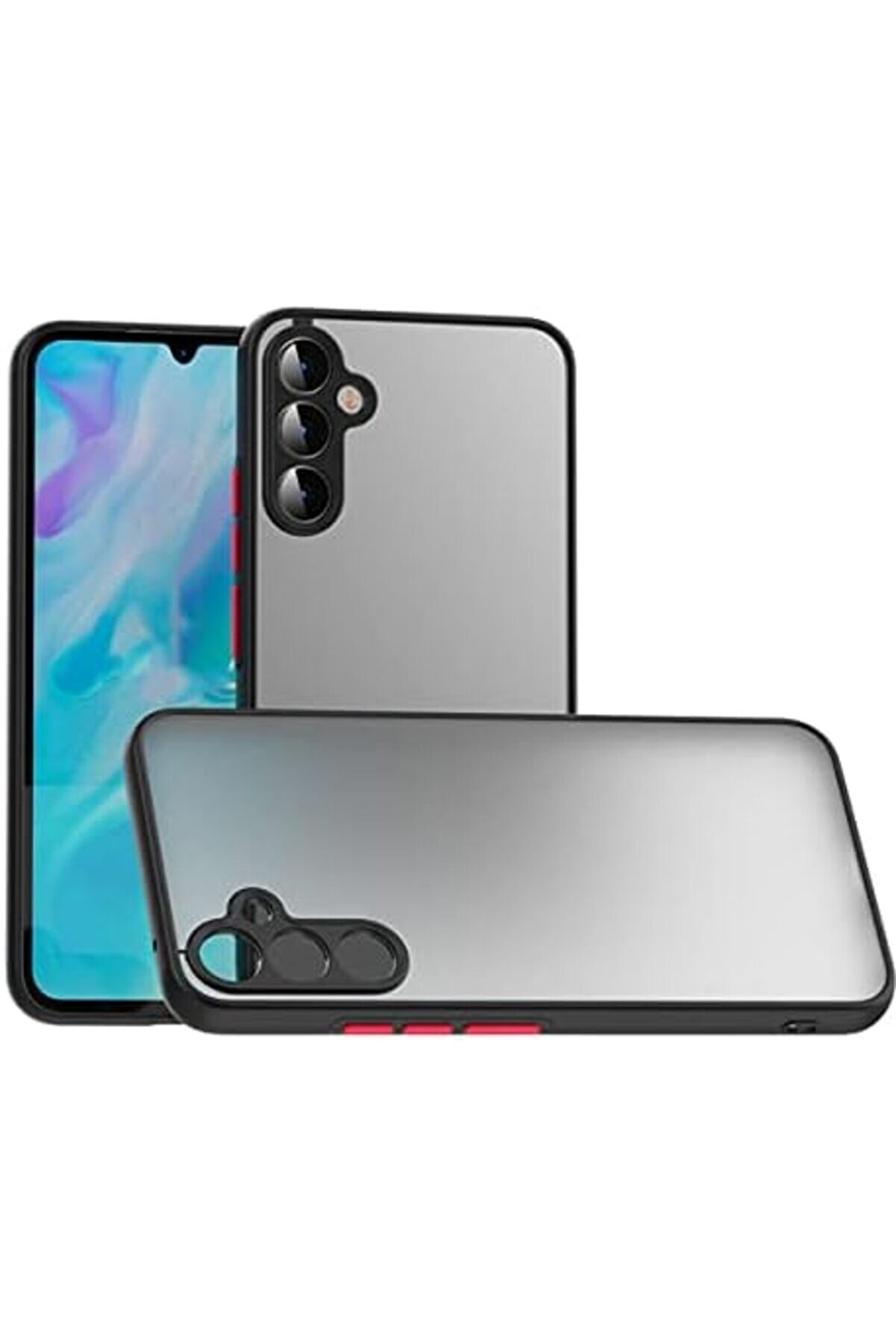 A54 Uyumlu Kamera Korumalı Arkası Mat Lüx Si̇li̇kon Kılıf (Si̇yah, A54) 1014773