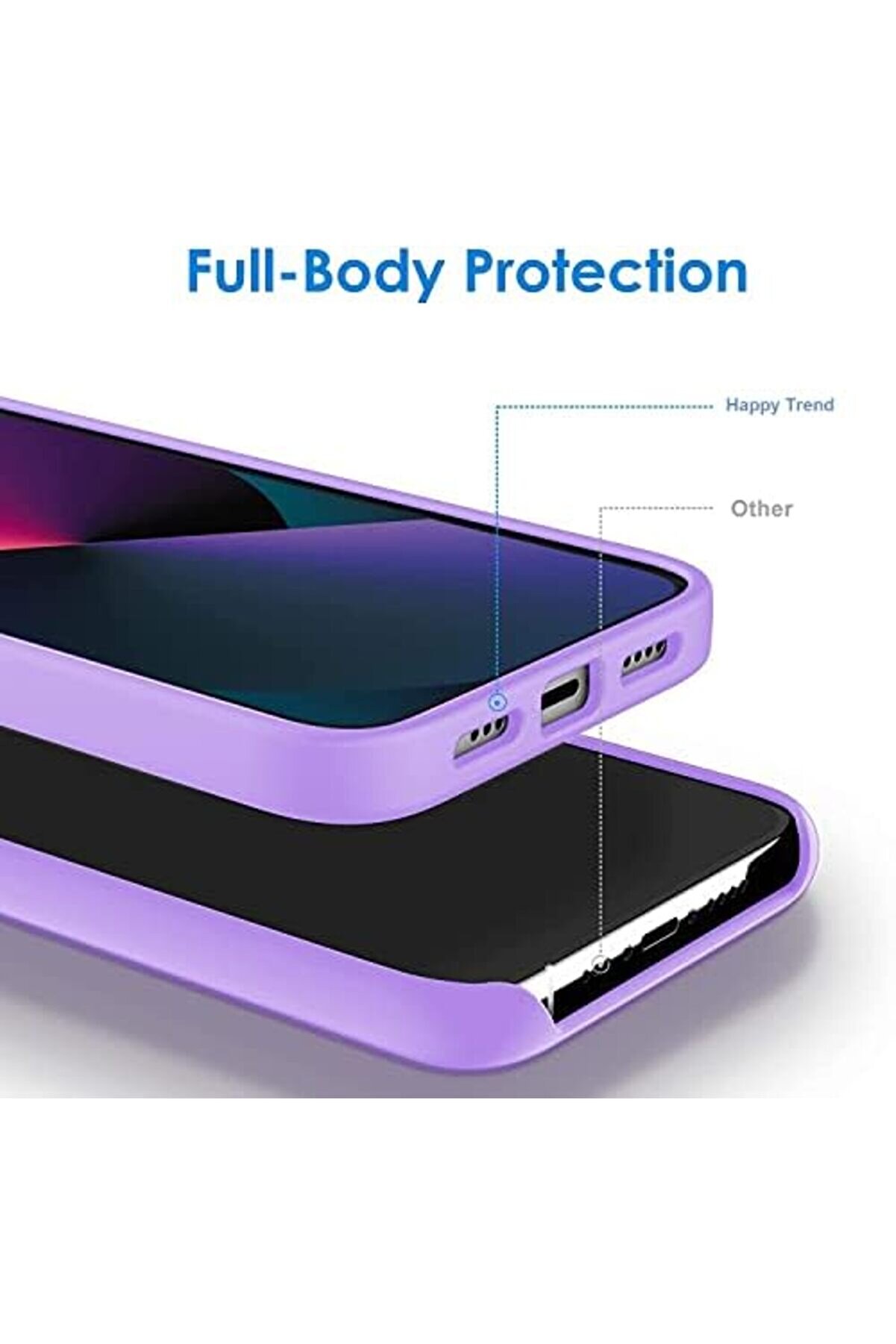 14 Kılıf 6.7&rsquo; I&ccedil;i̇ Kadi̇fe Lansman Si̇li̇kon Kılıf Şok Emi̇ci̇ Full Kasa Koruma Sağlayan Kılıf Li̇la Renk -