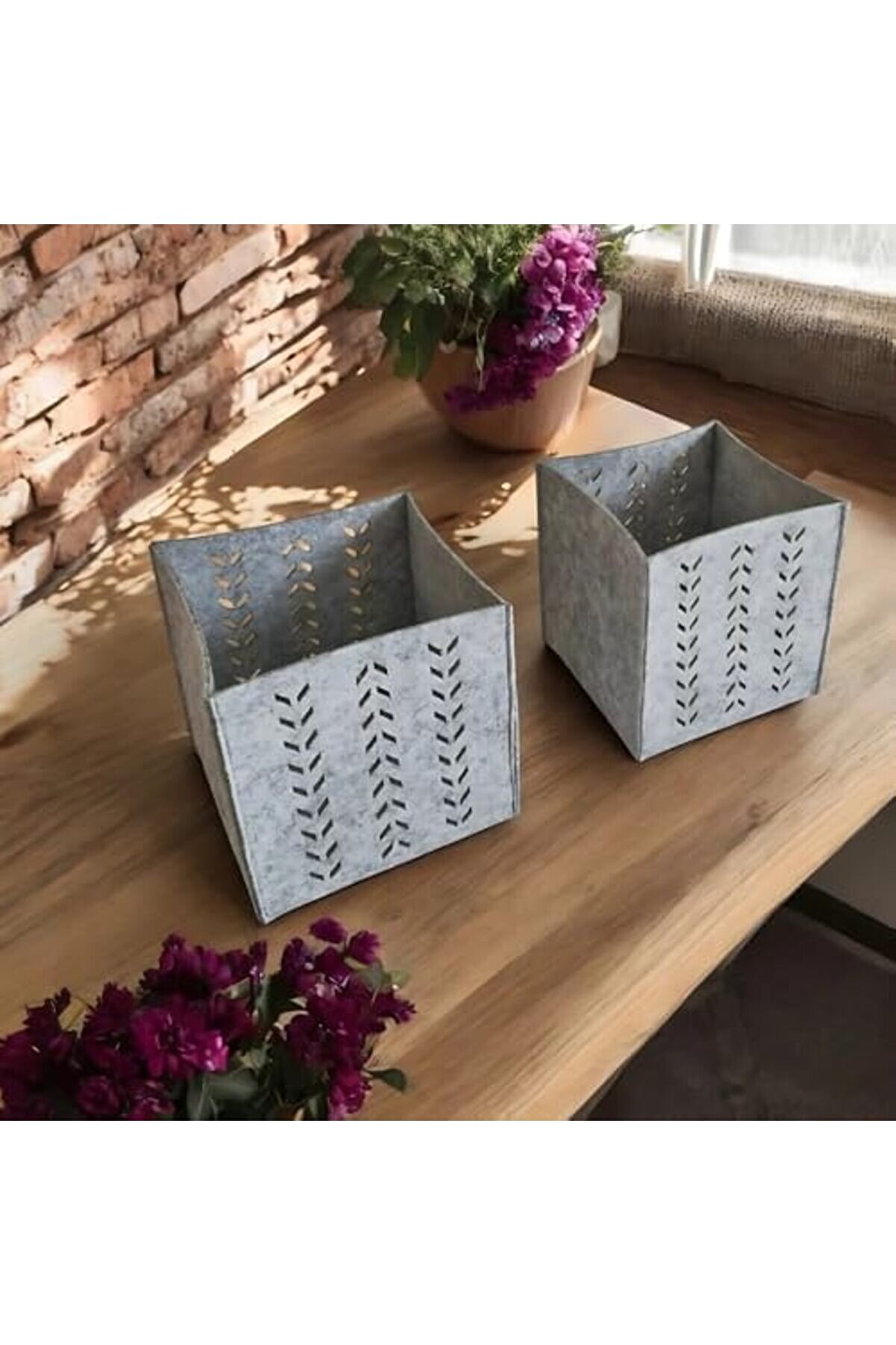 Keçe Saklama Kutusu – Gri̇ Renk, 16X16X16 Cm Dekorati̇f Organi̇zer Sepet, 3 Mm Kalınlıkta, Çok Amaçlı T